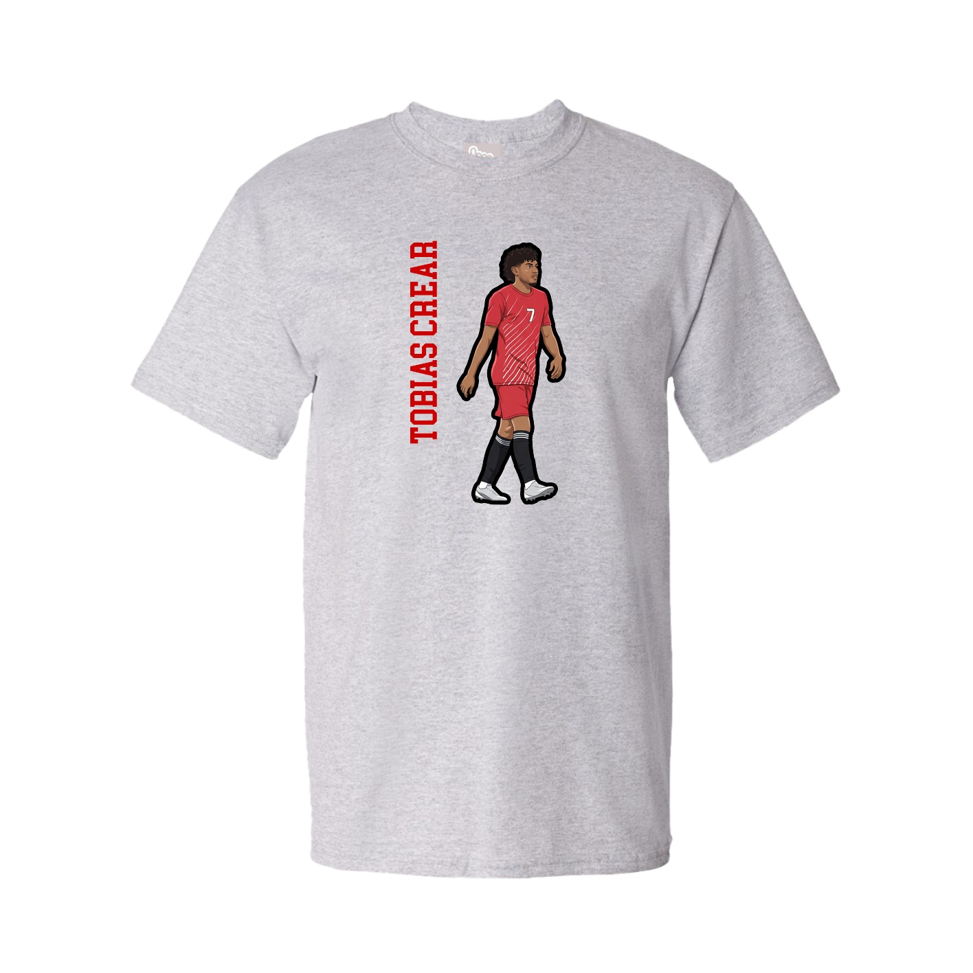 Youth Tee — Name Vertical in Grey