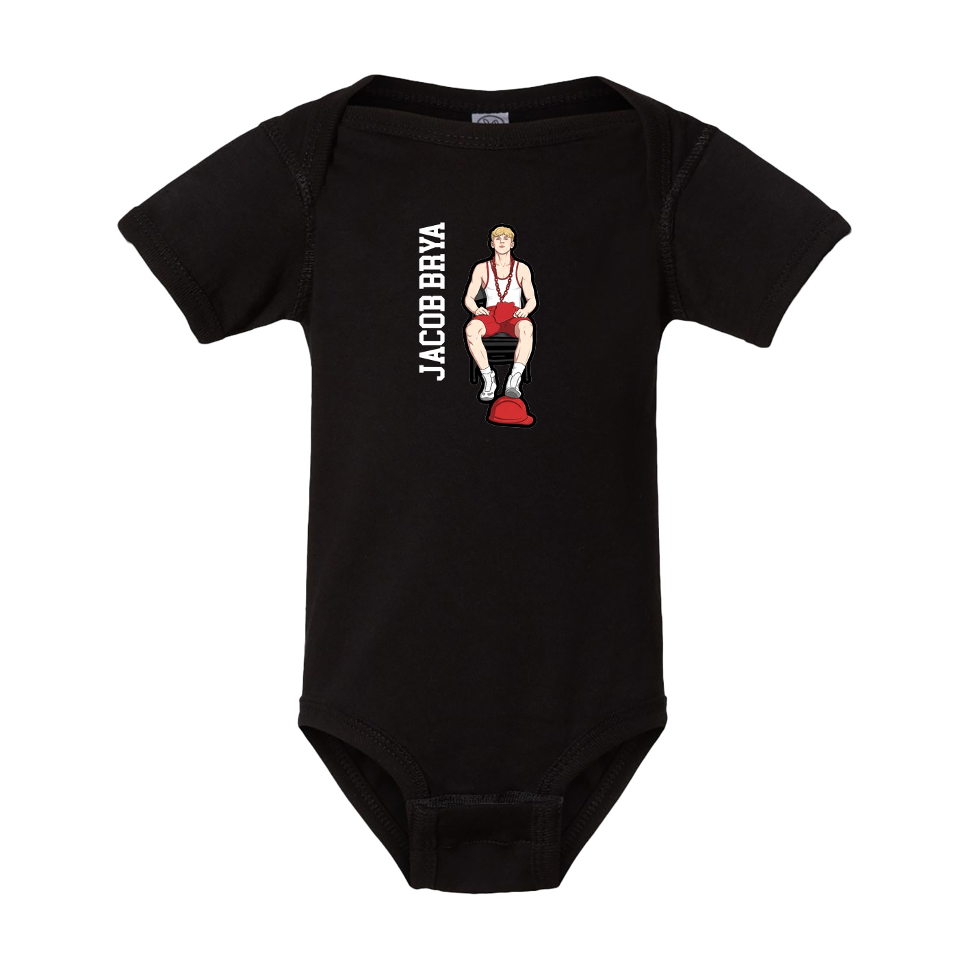 Baby Onesie — Name Vertical in Black