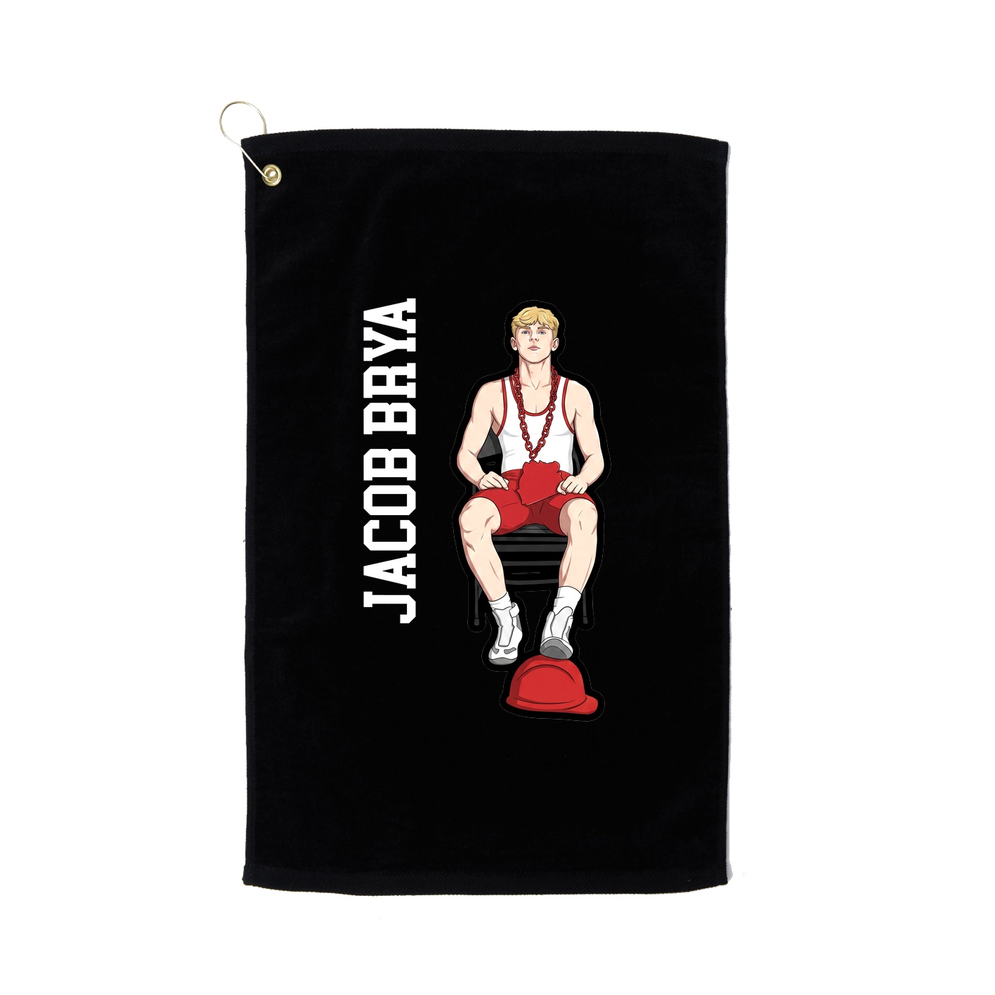 Golf Towel — Name Vertical in Black