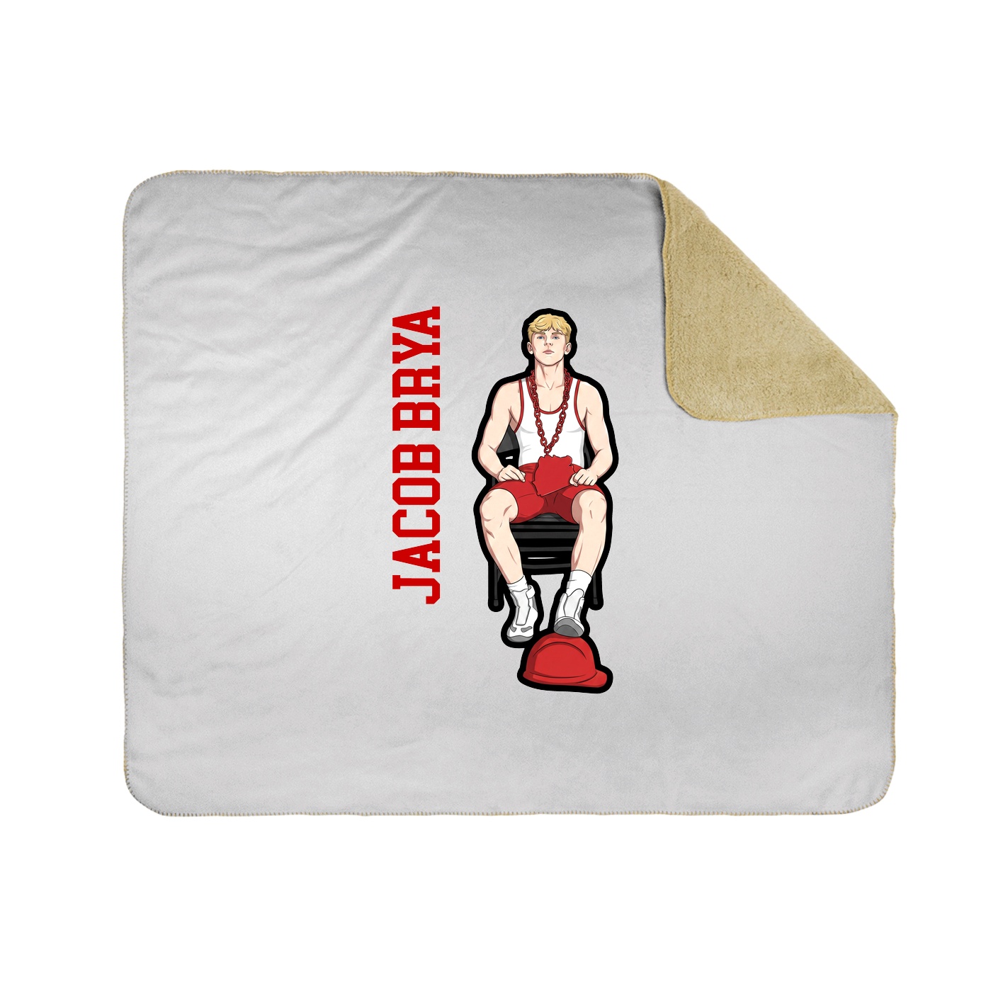 Throw Blanket — Name Vertical in White