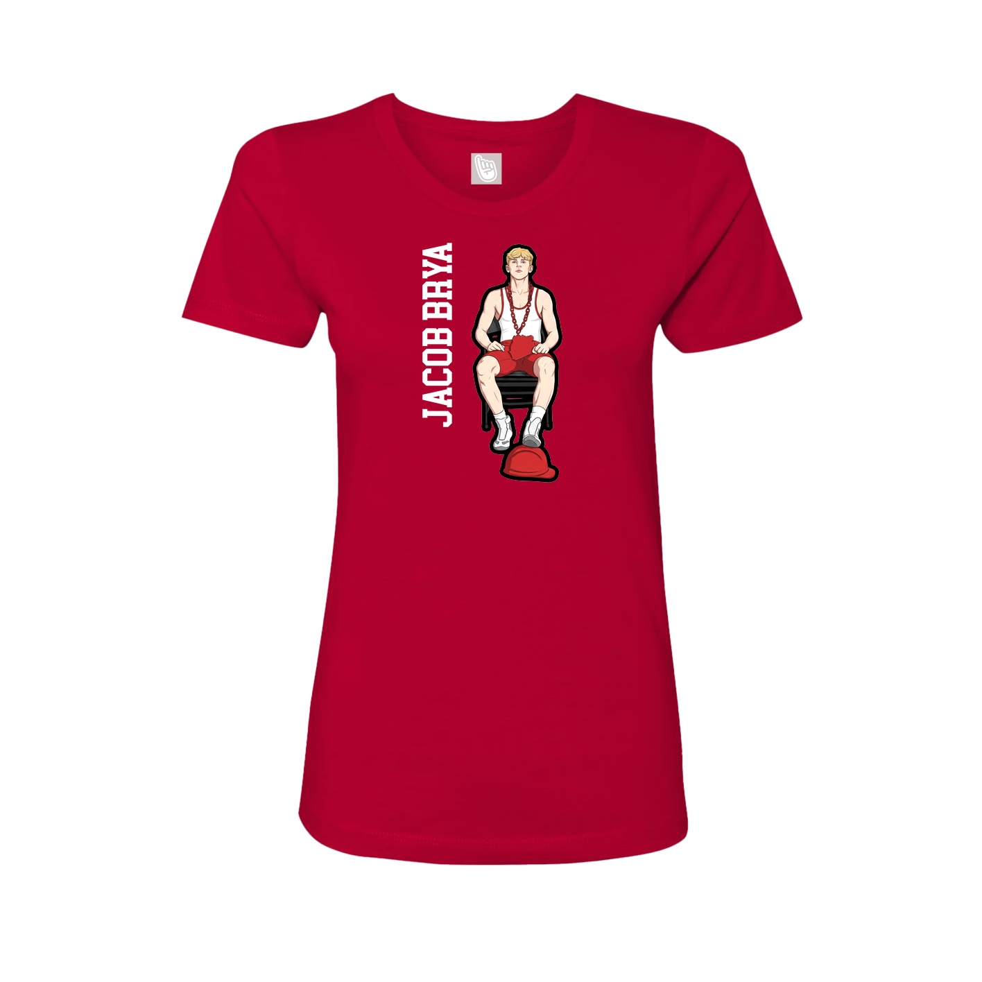 Womens Tee — Name Vertical in Red