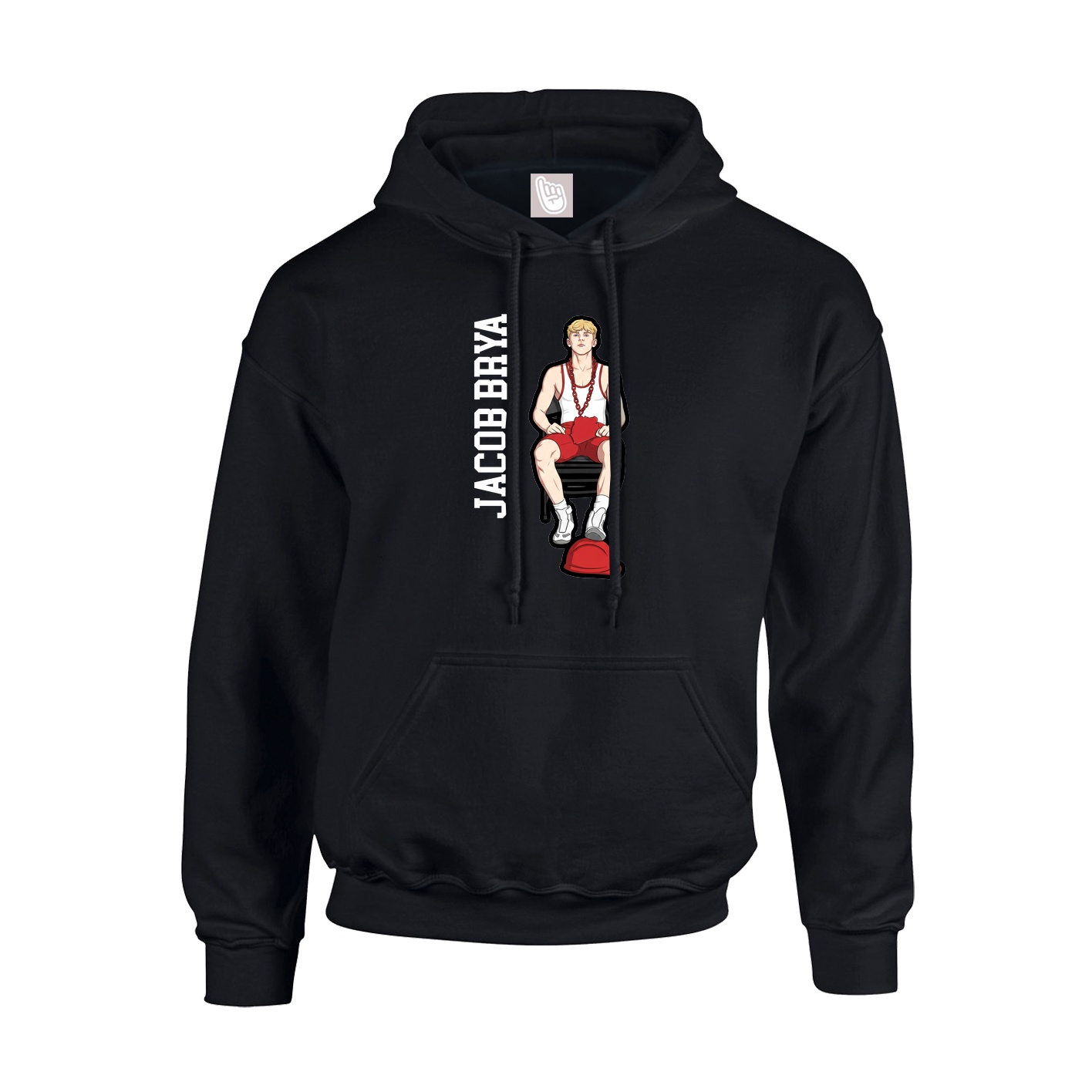 Youth Hoodie — Name Vertical in Black