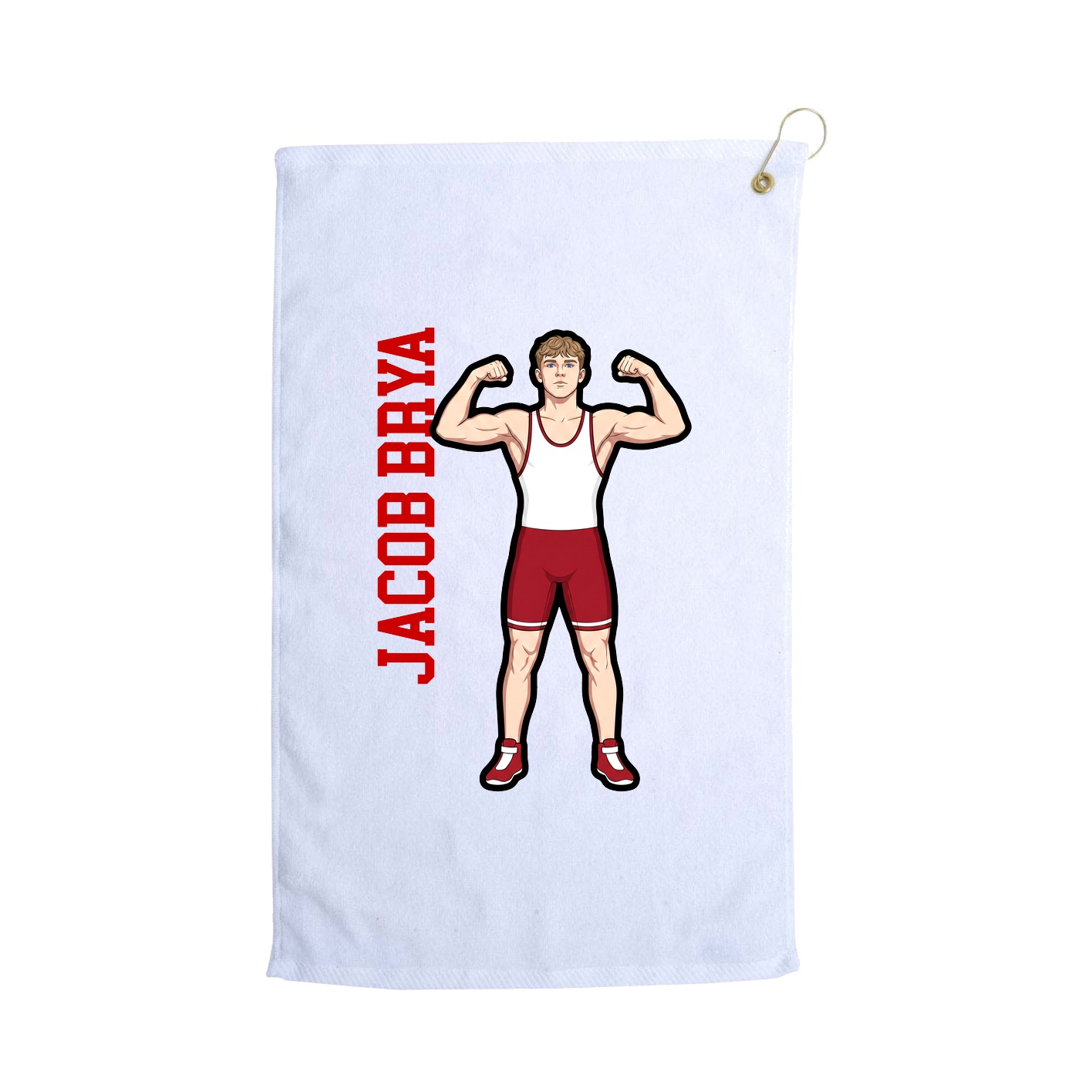 Golf Towel — Name Vertical in White