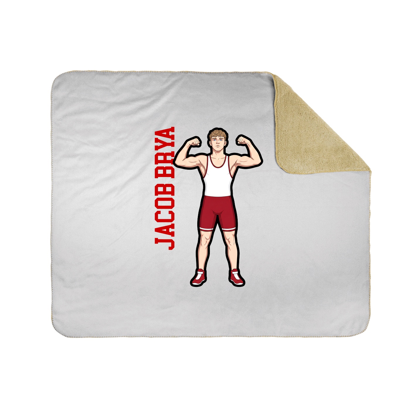 Throw Blanket — Name Vertical in White