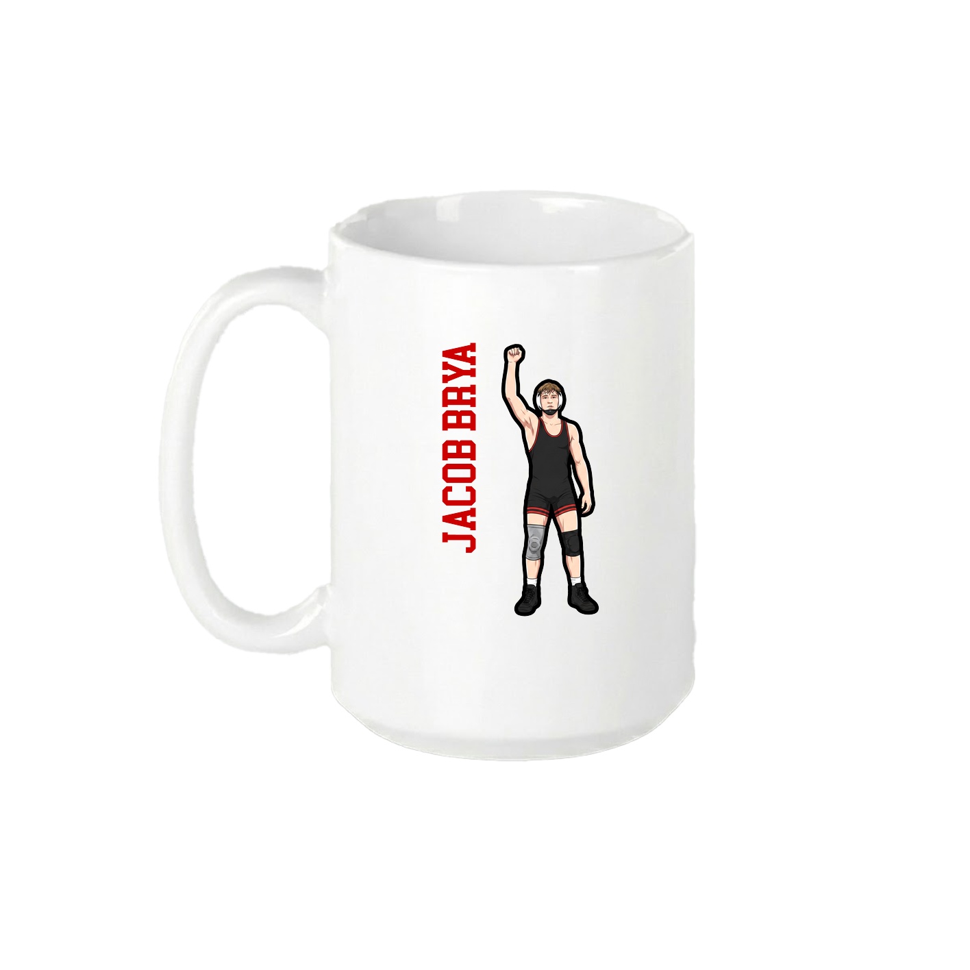15oz Coffee Mug — Name Vertical in White
