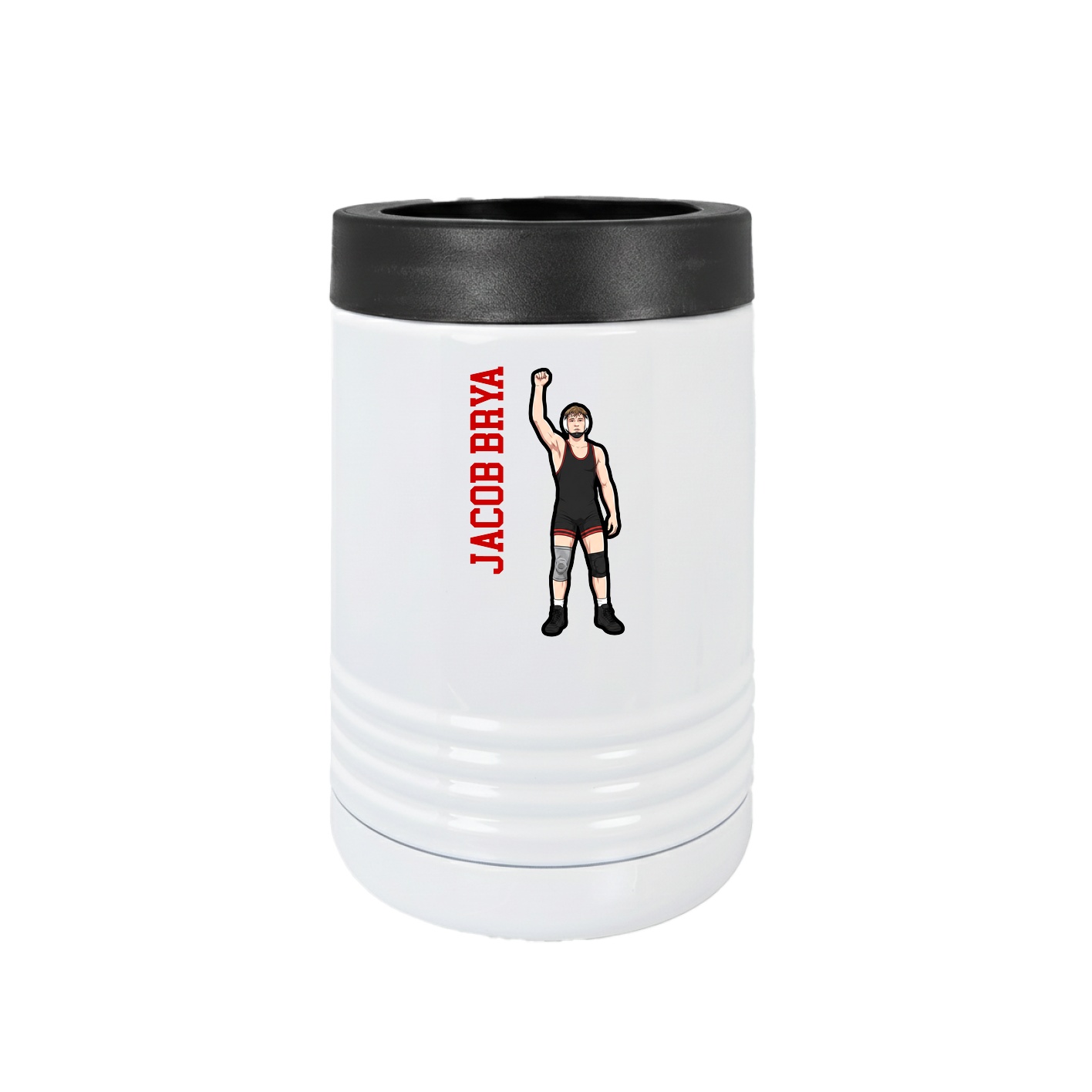 Beverage Holder — Name Vertical in White