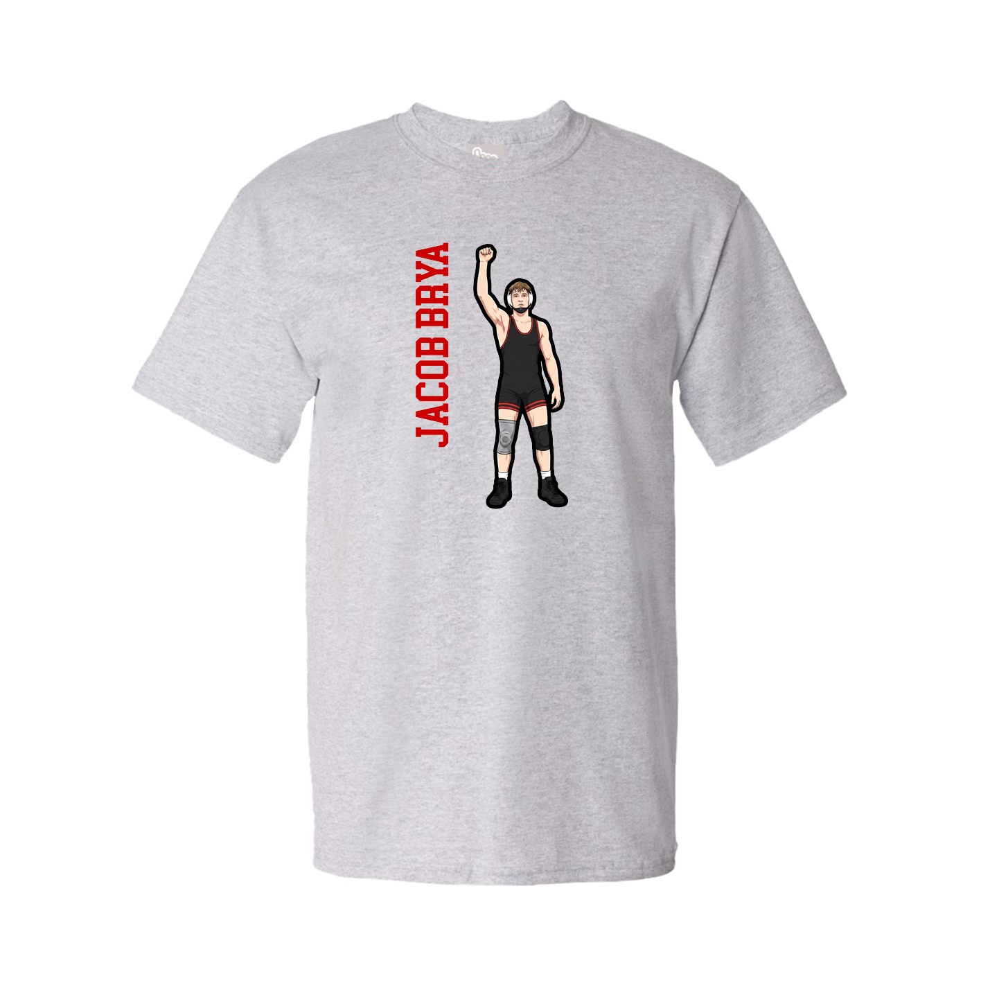 Tee — Name Vertical in Grey