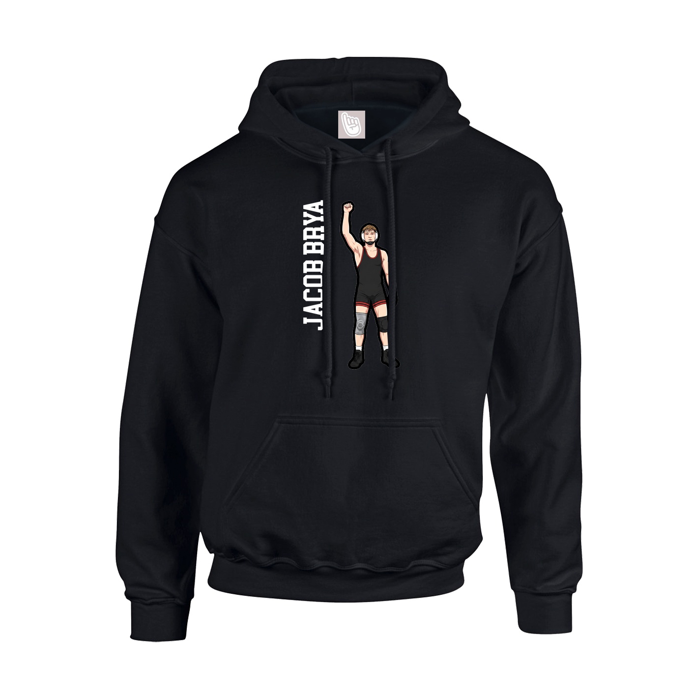 Youth Hoodie — Name Vertical in Black