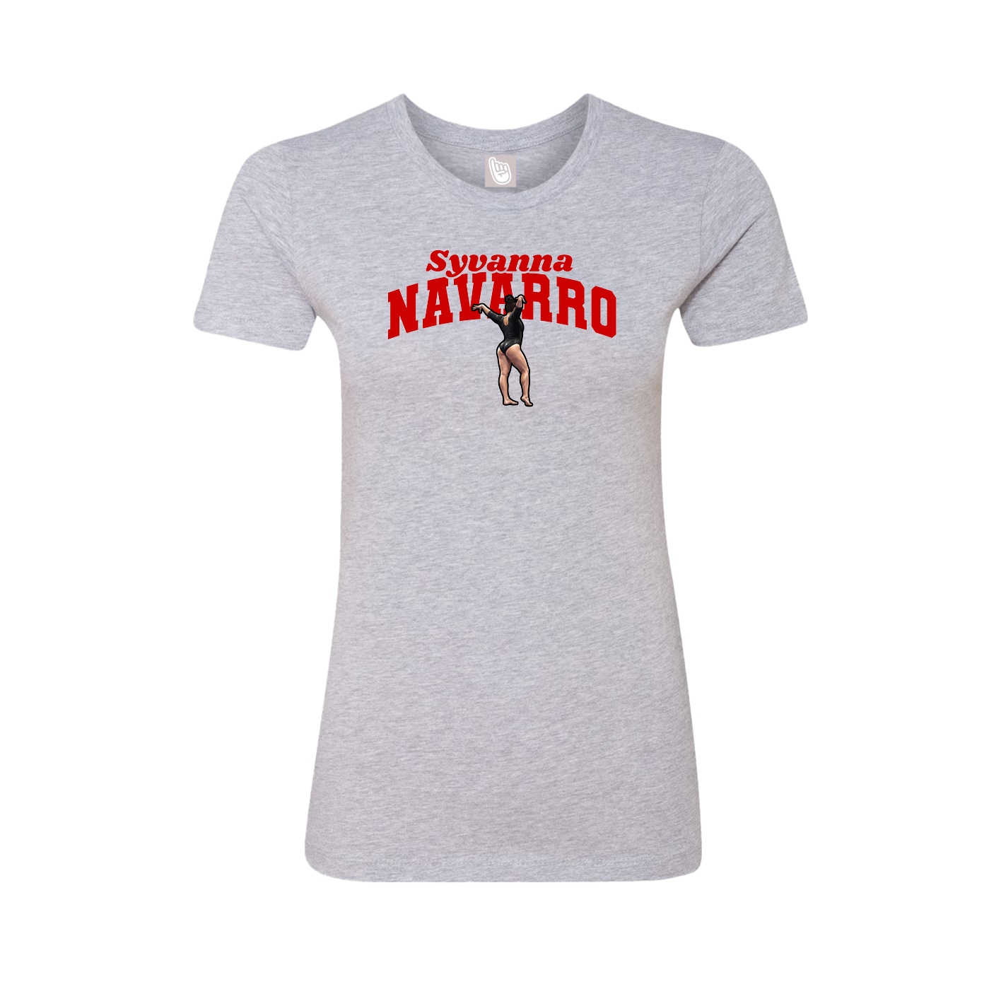 Fitted Women's Tee — Signature Arch in Grey