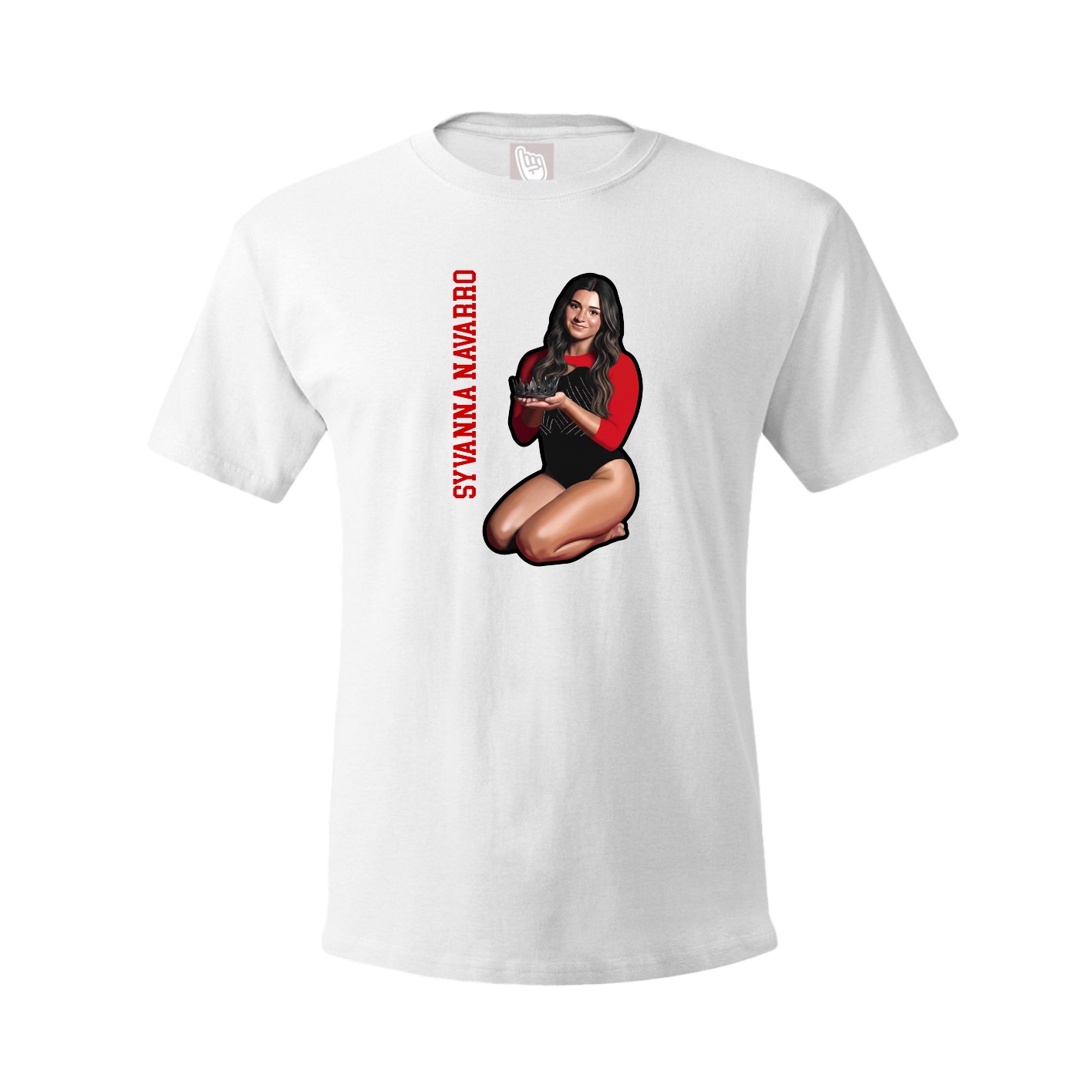Tee — Name Vertical in White