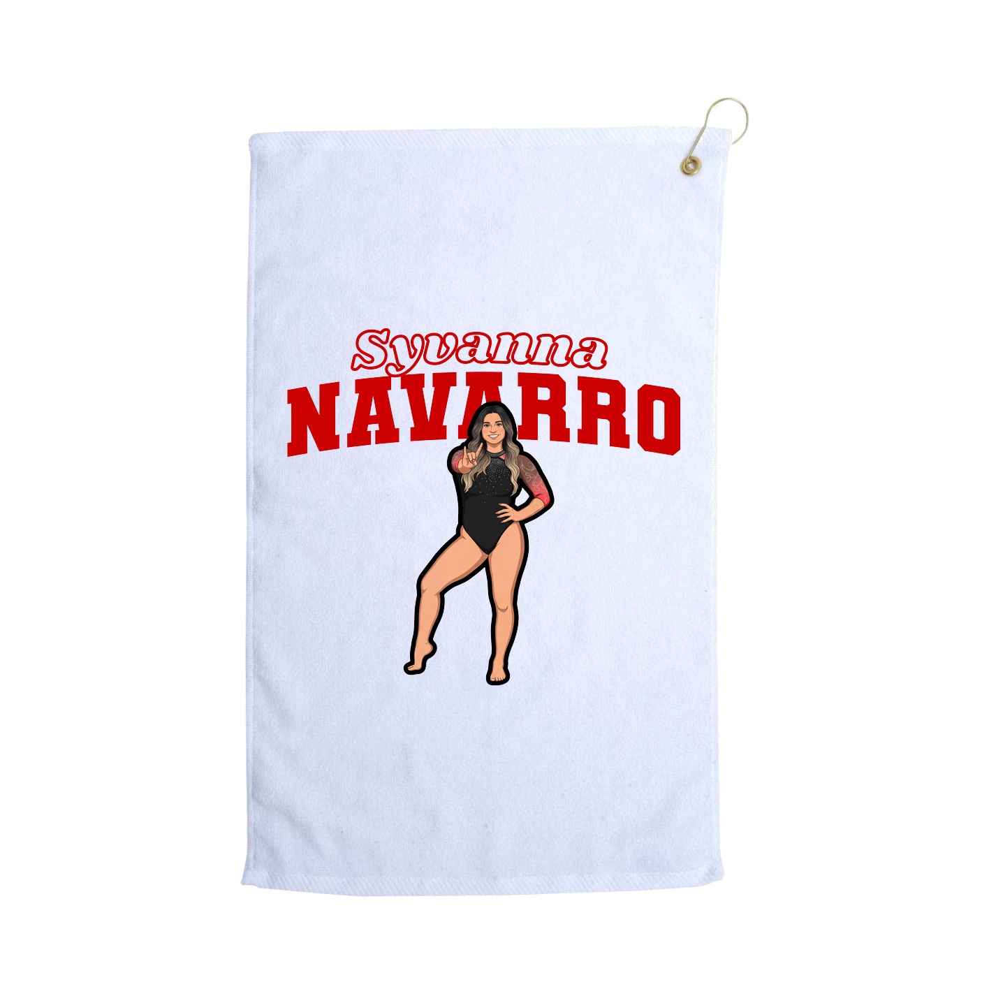 Golf Towel — Name Arch in White