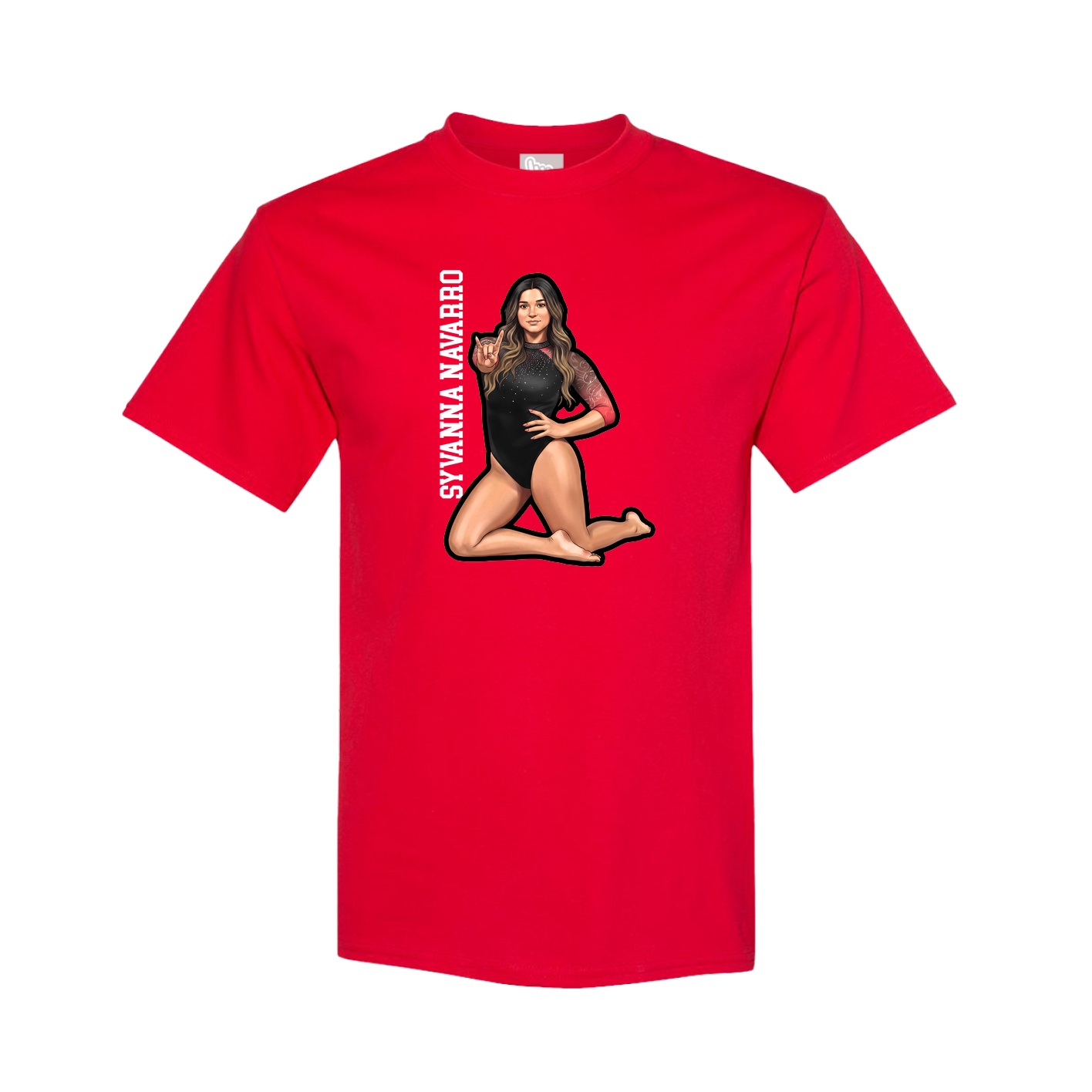 Tee — Name Vertical in Red