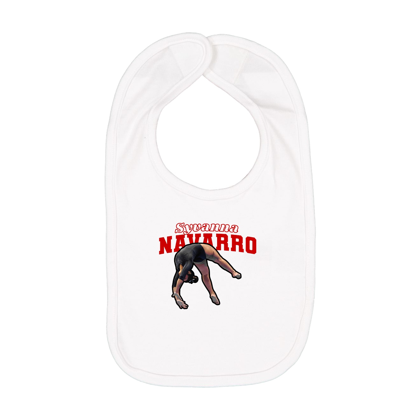 Infant Bib — Name Arch in White