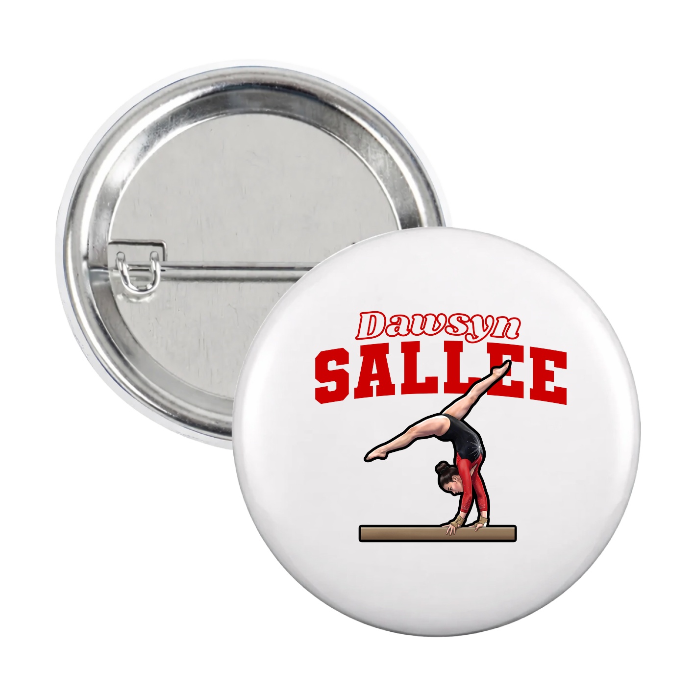 Game Day Button — Name Arch in White