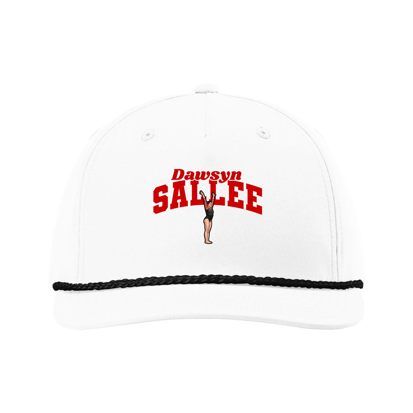 Five-Panel Classic Rope Cap — Signature Arch in White