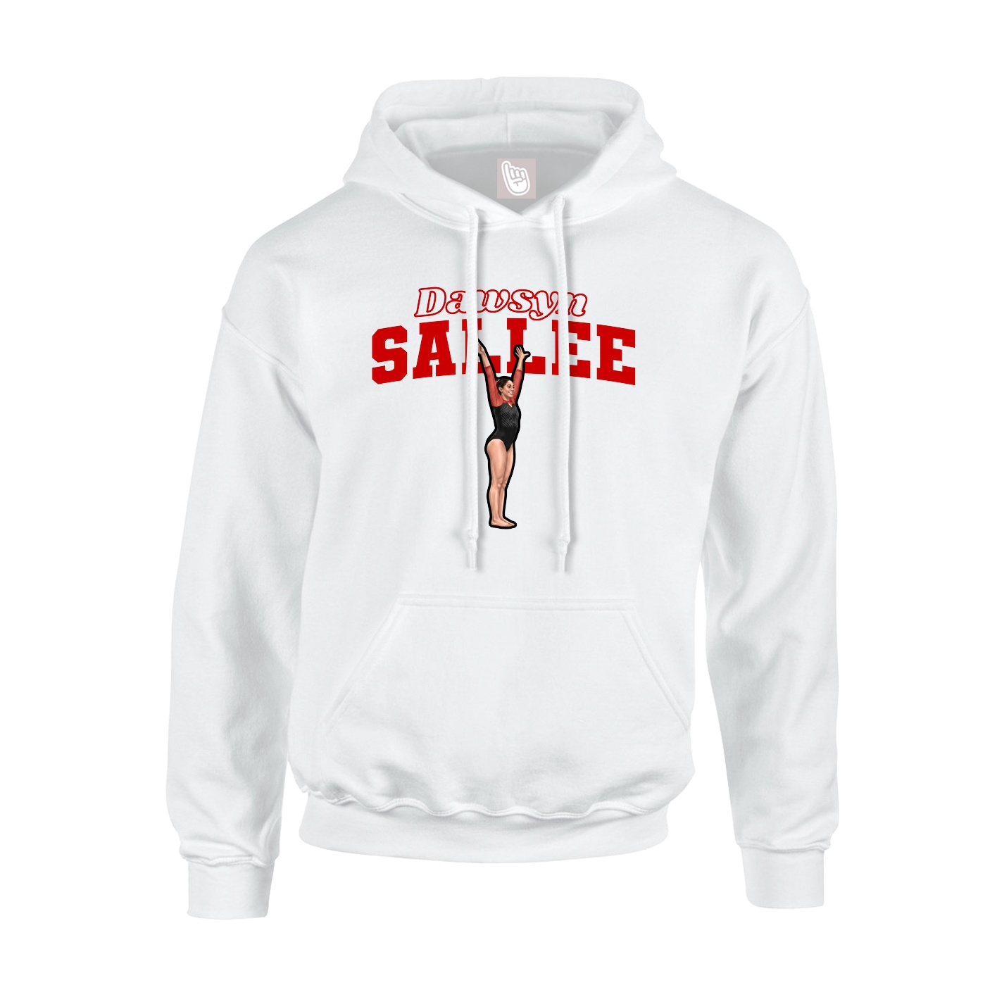 Hoodie — Name Arch in White