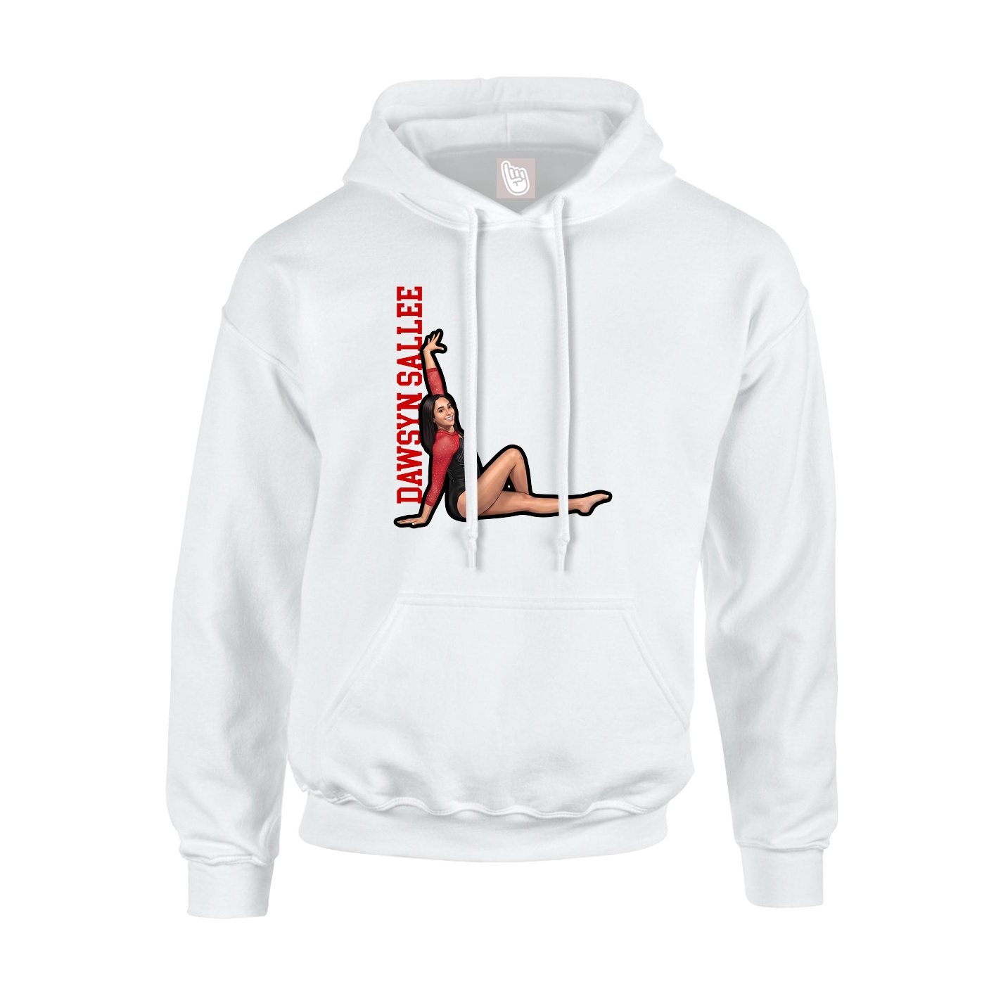 Youth Hoodie — Name Vertical in White