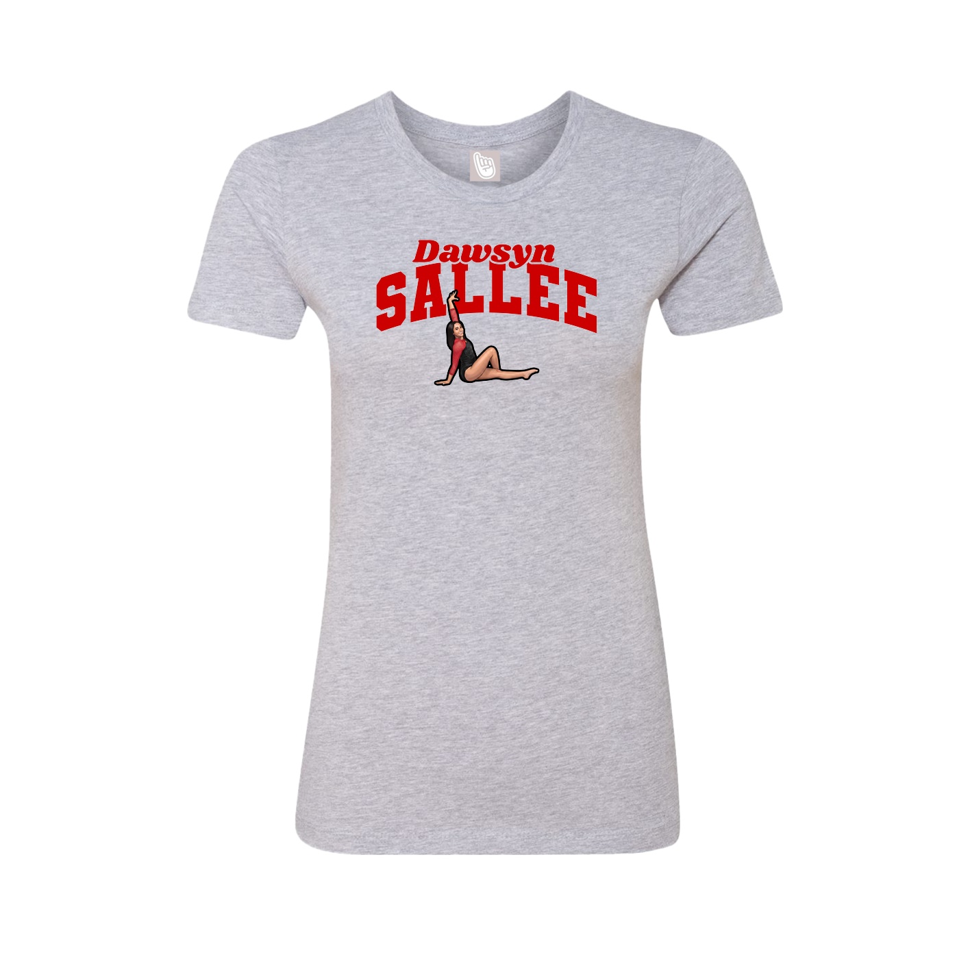 Fitted Women's Tee — Signature Arch in Grey