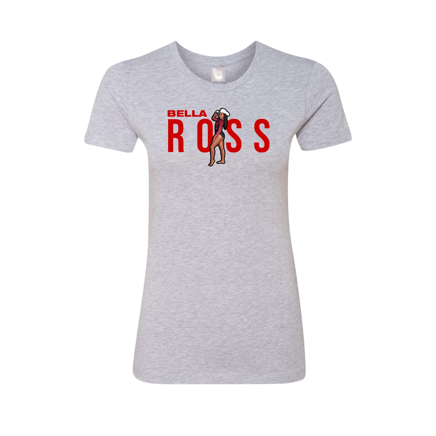 Fitted Women's Tee — Player Name in Grey