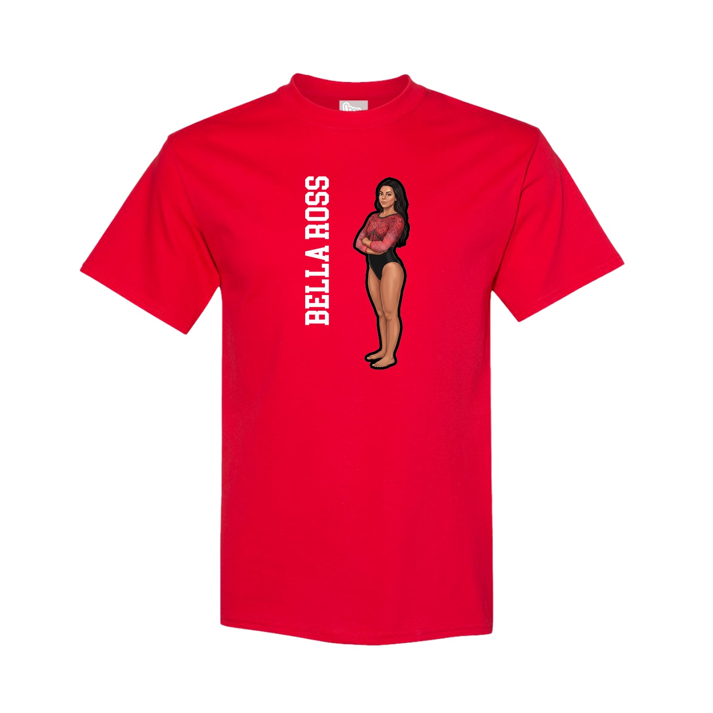Tee — Name Vertical in Red