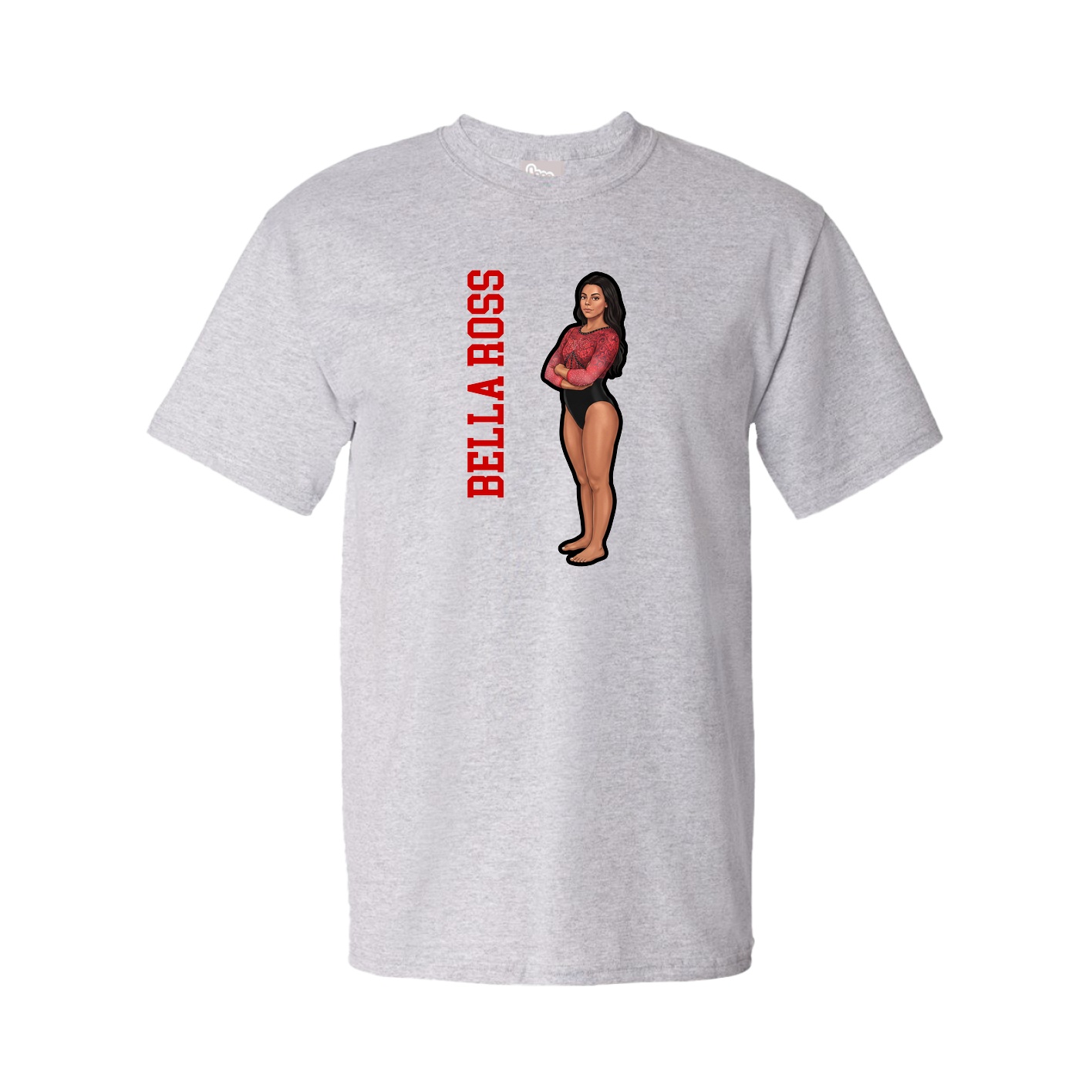 Youth Tee — Name Vertical in Grey
