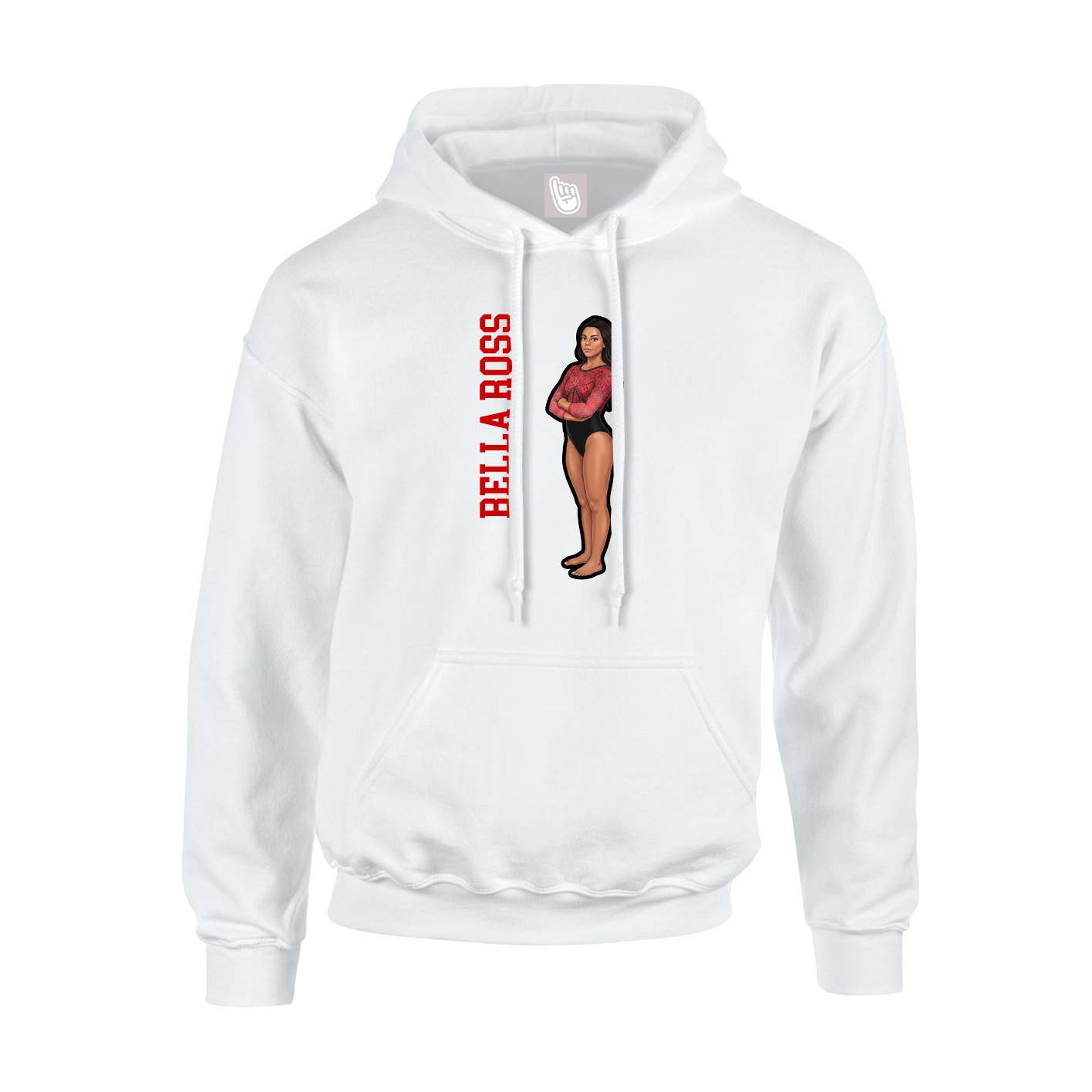 Hoodie — Name Vertical in White