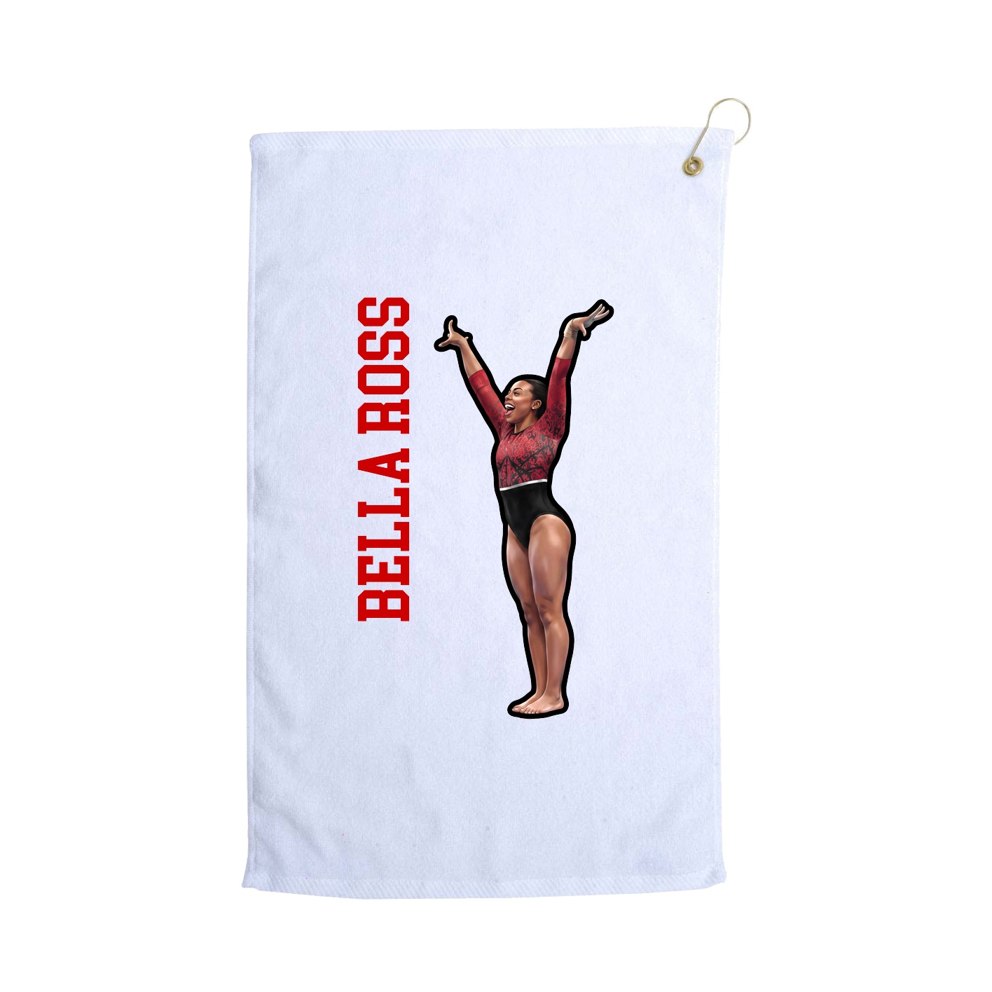 Golf Towel — Name Vertical in White