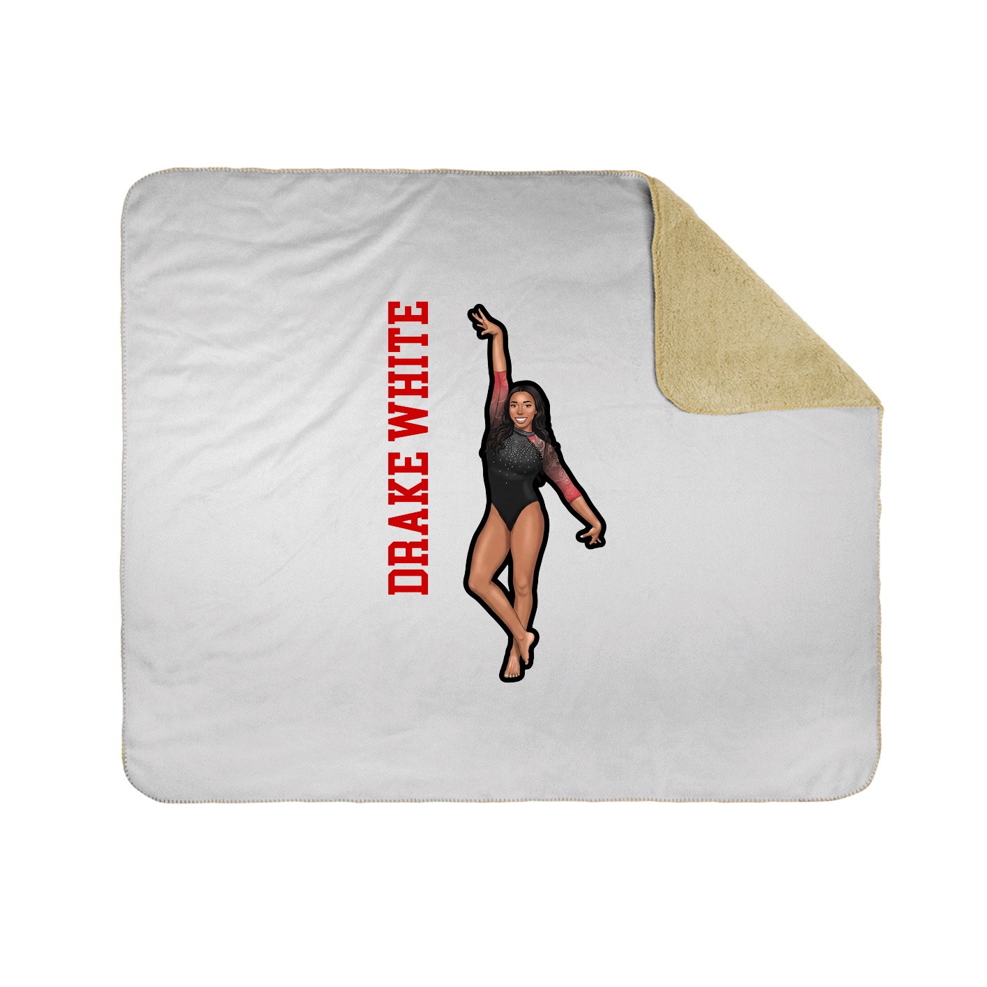 Throw Blanket — Name Vertical in White