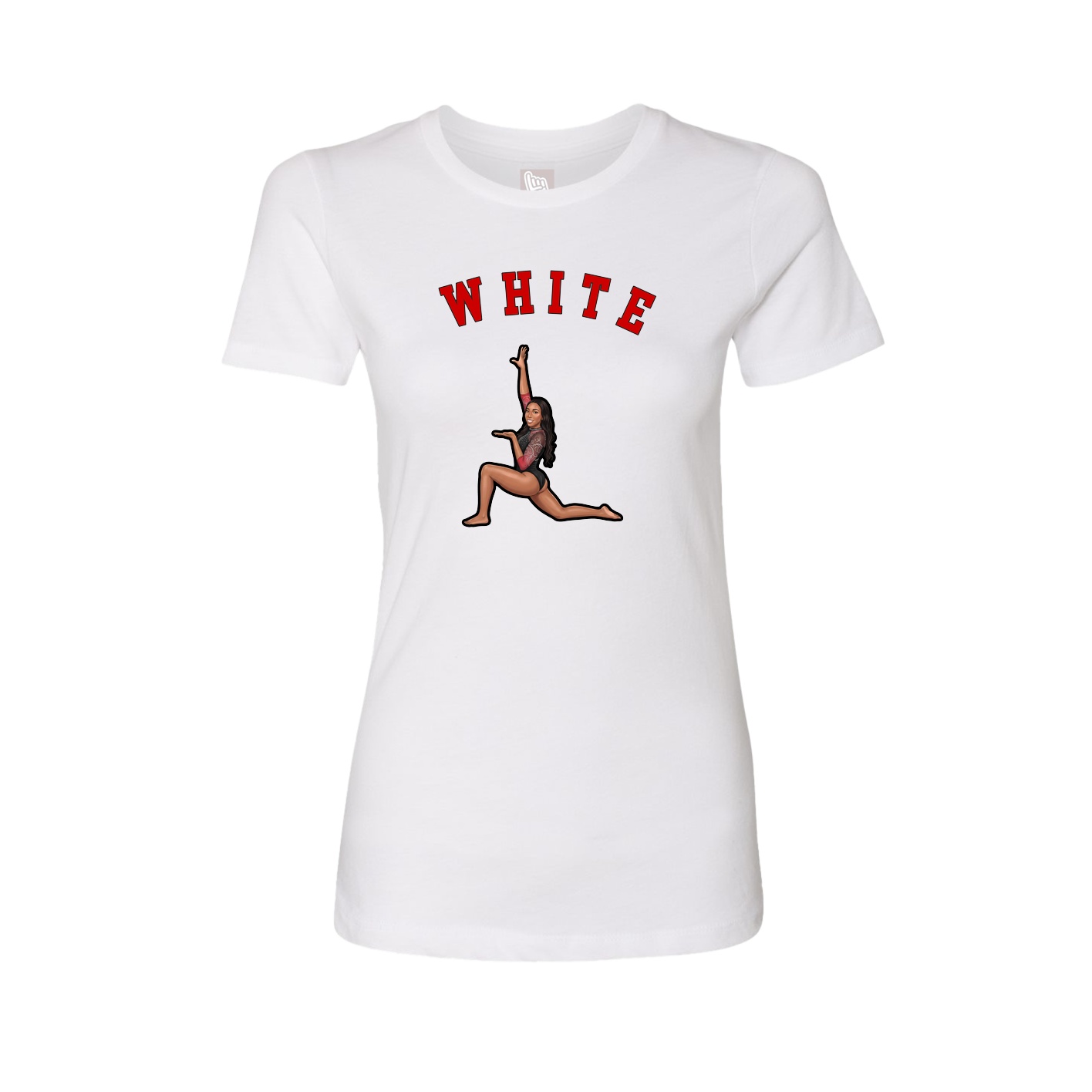 Fitted Women's Tee — Shirsey Arch in White