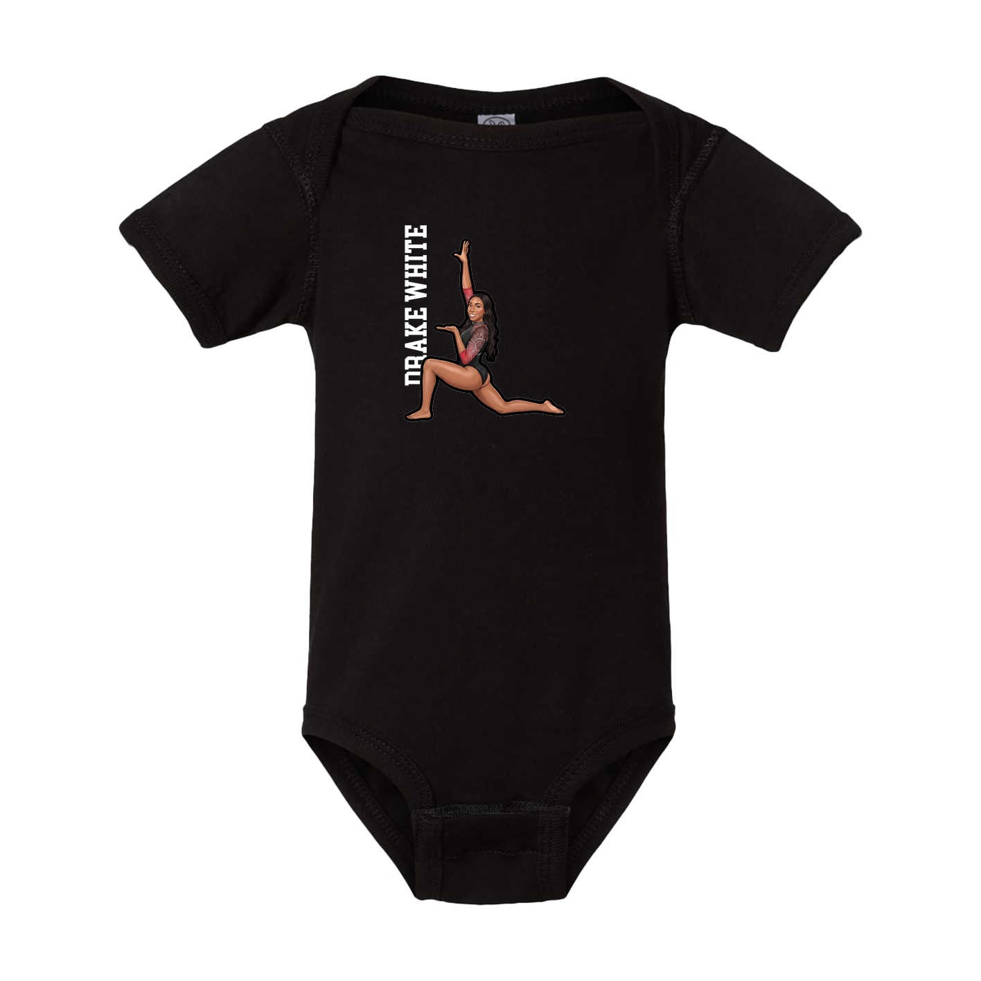 Baby Onesie — Name Vertical in Black
