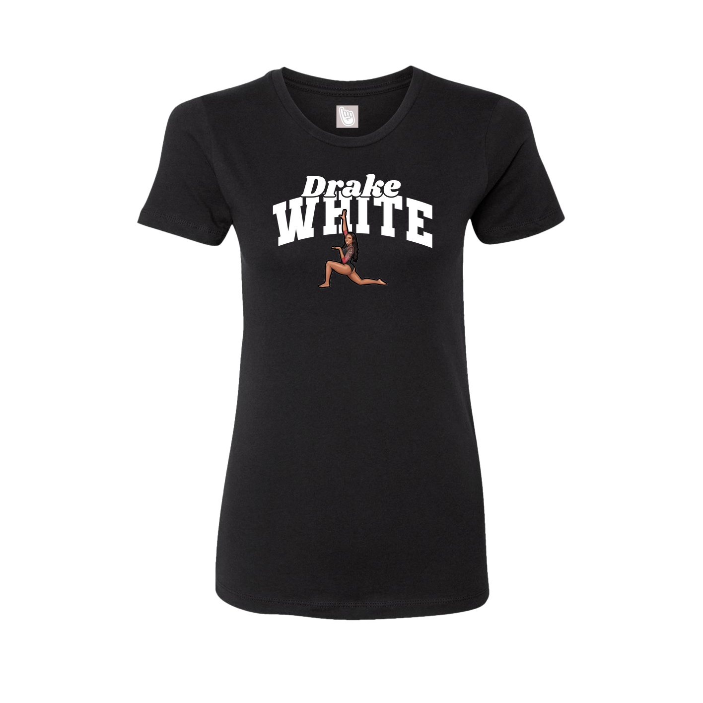 Fitted Women's Tee — Signature Arch in Black