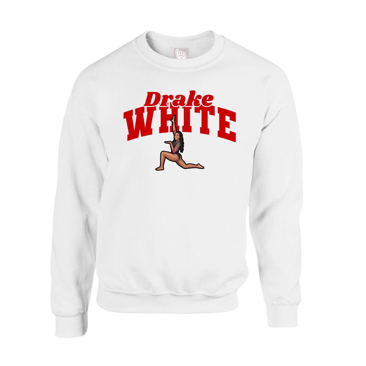 Fleece Crew — Signature Arch in White