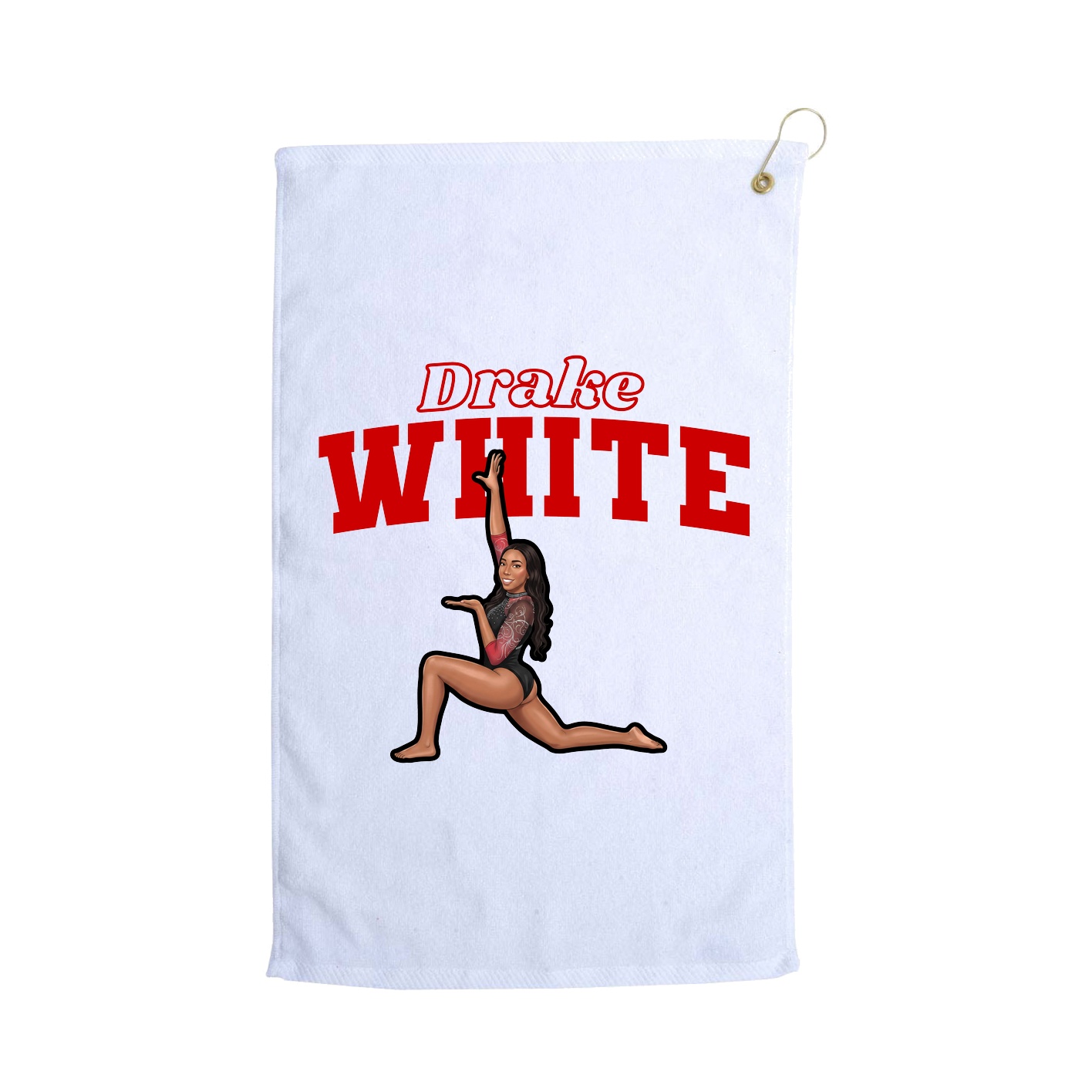 Golf Towel — Name Arch in White