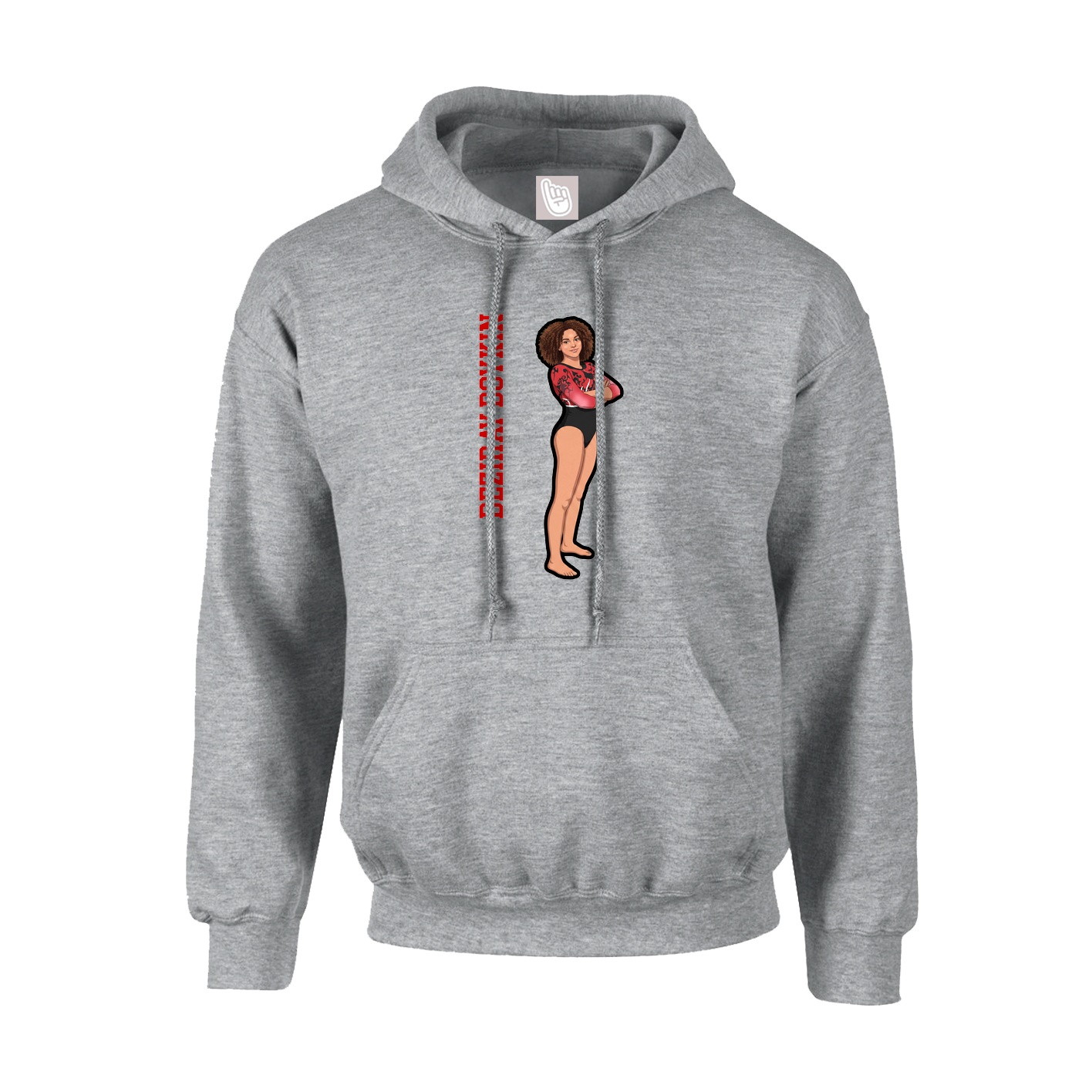 Youth Hoodie — Name Vertical in Grey