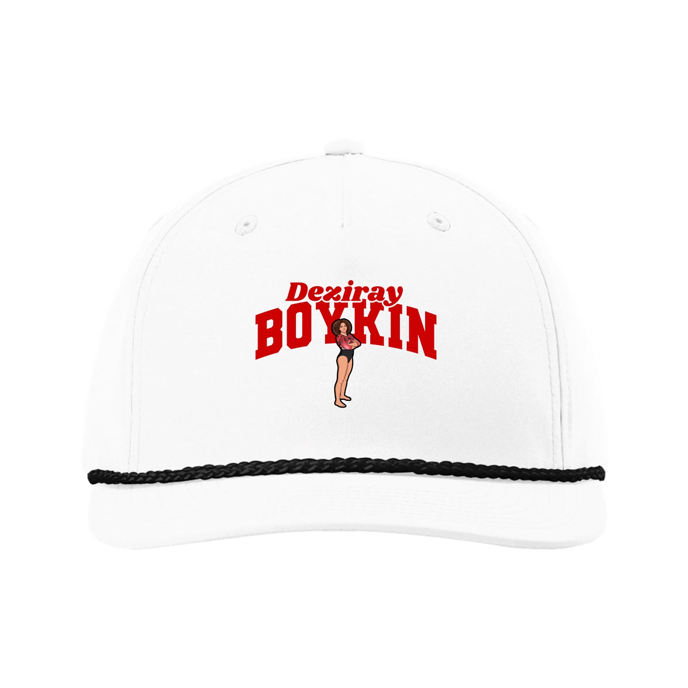 Five-Panel Classic Rope Cap — Signature Arch in White