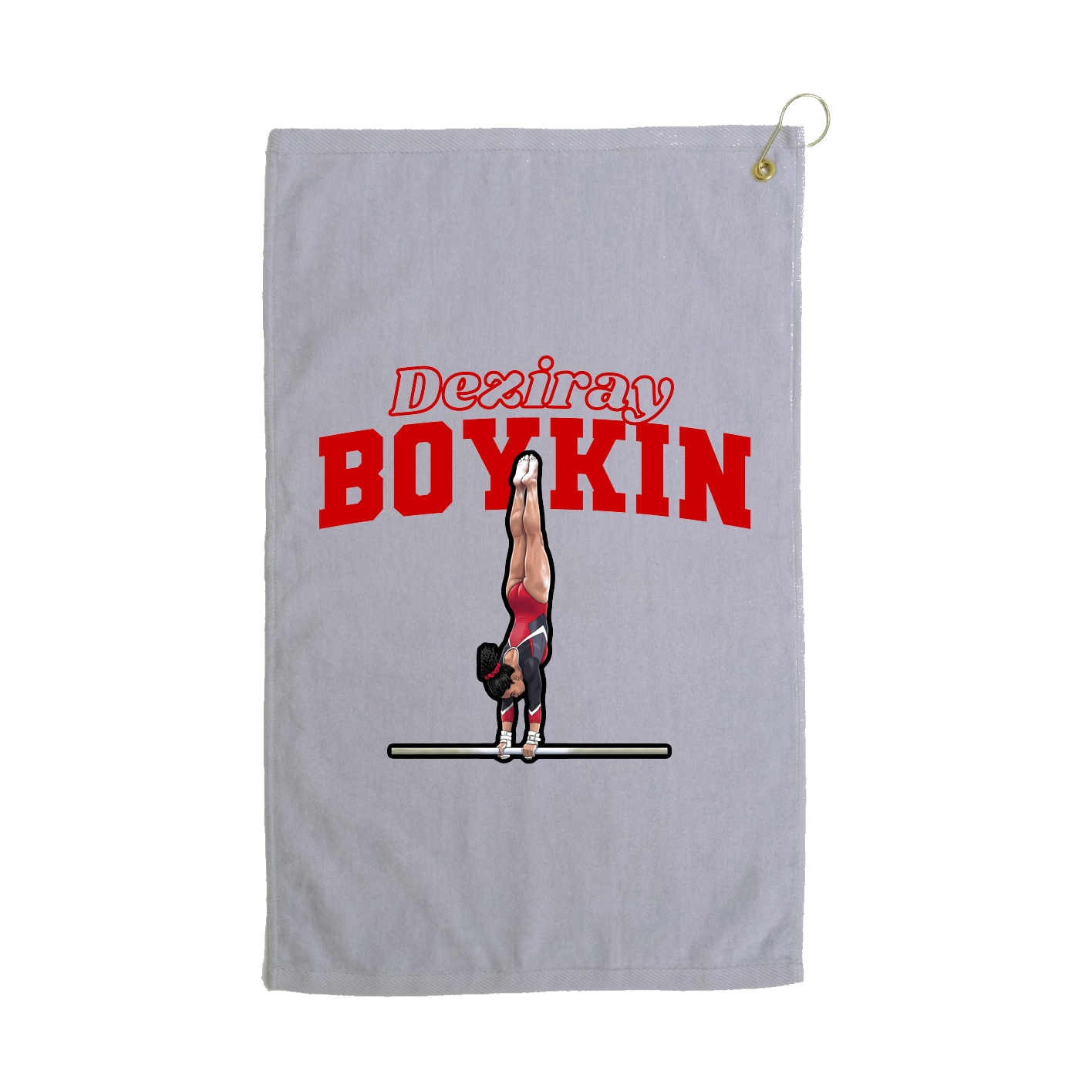 Golf Towel — Name Arch in Grey