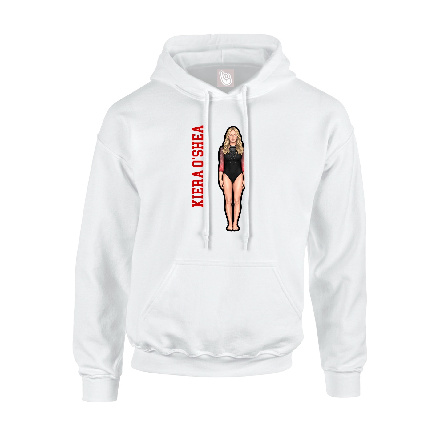 Hoodie — Name Vertical in White