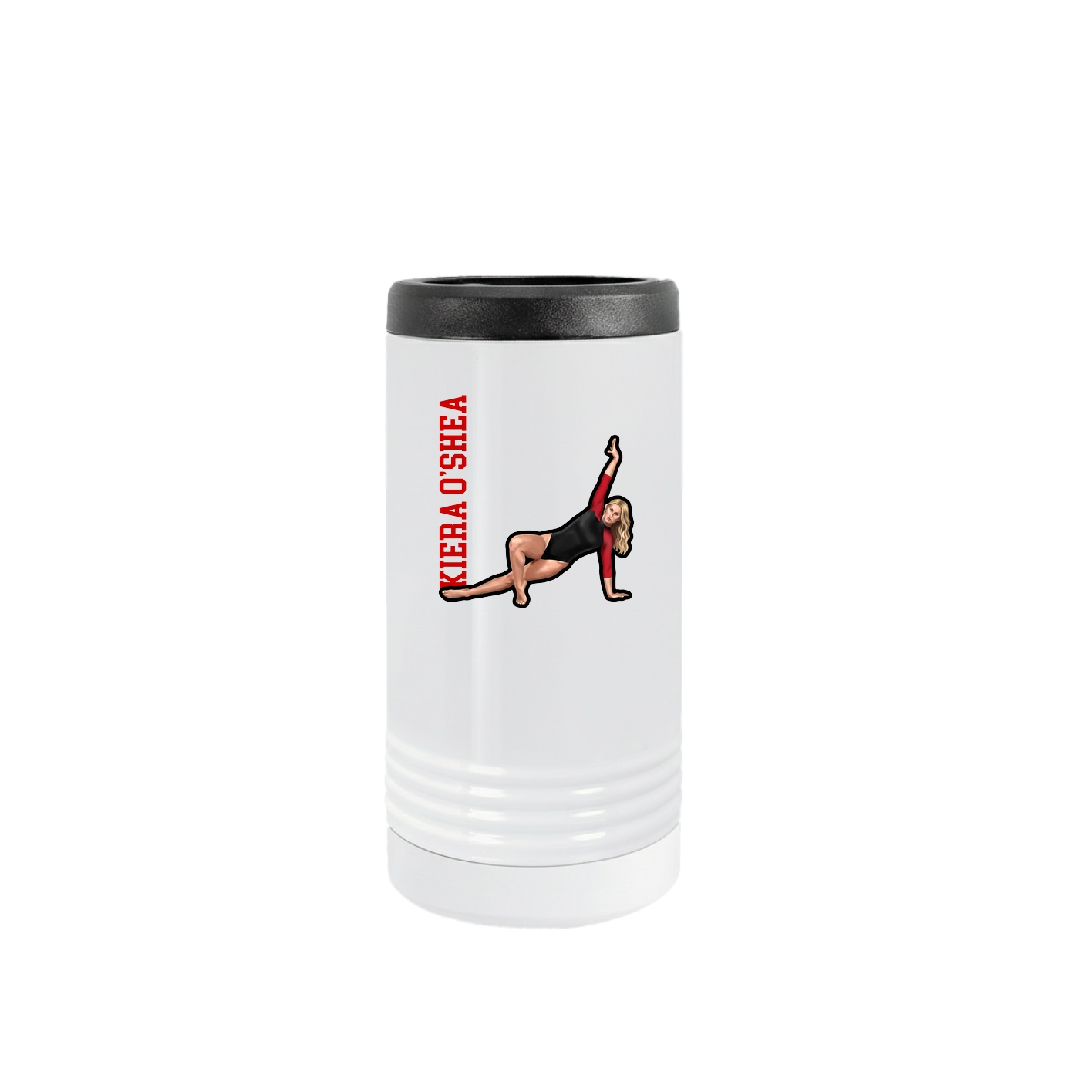 Slim Beverage Holder — Name Vertical in White