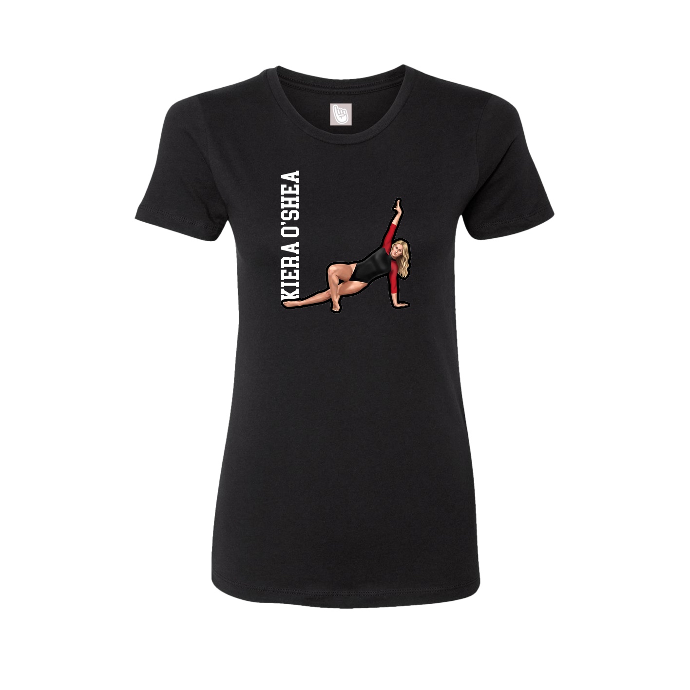 Fitted Women's Tee — Name Vertical in Black