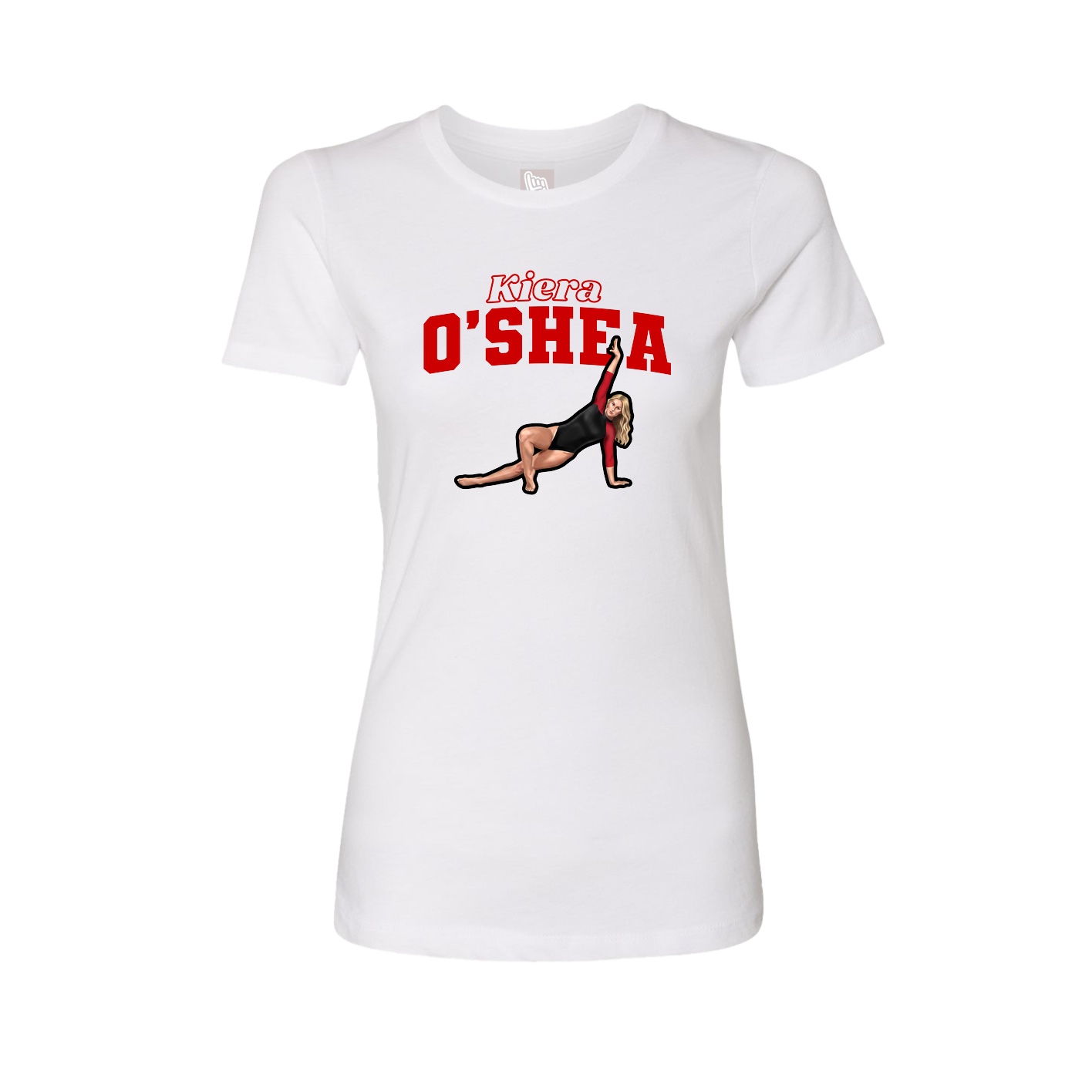 Fitted Women's Tee — Name Arch in White
