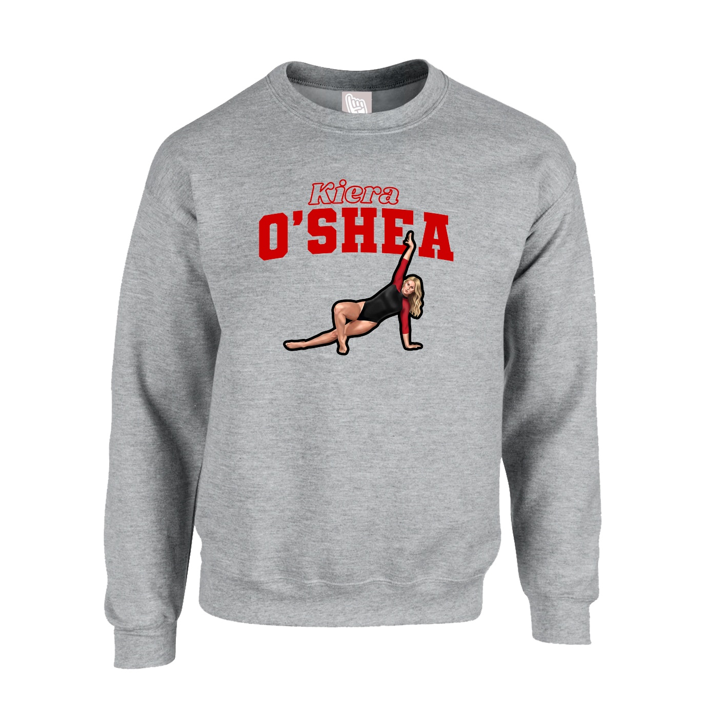 Fleece Crew — Name Arch in Grey