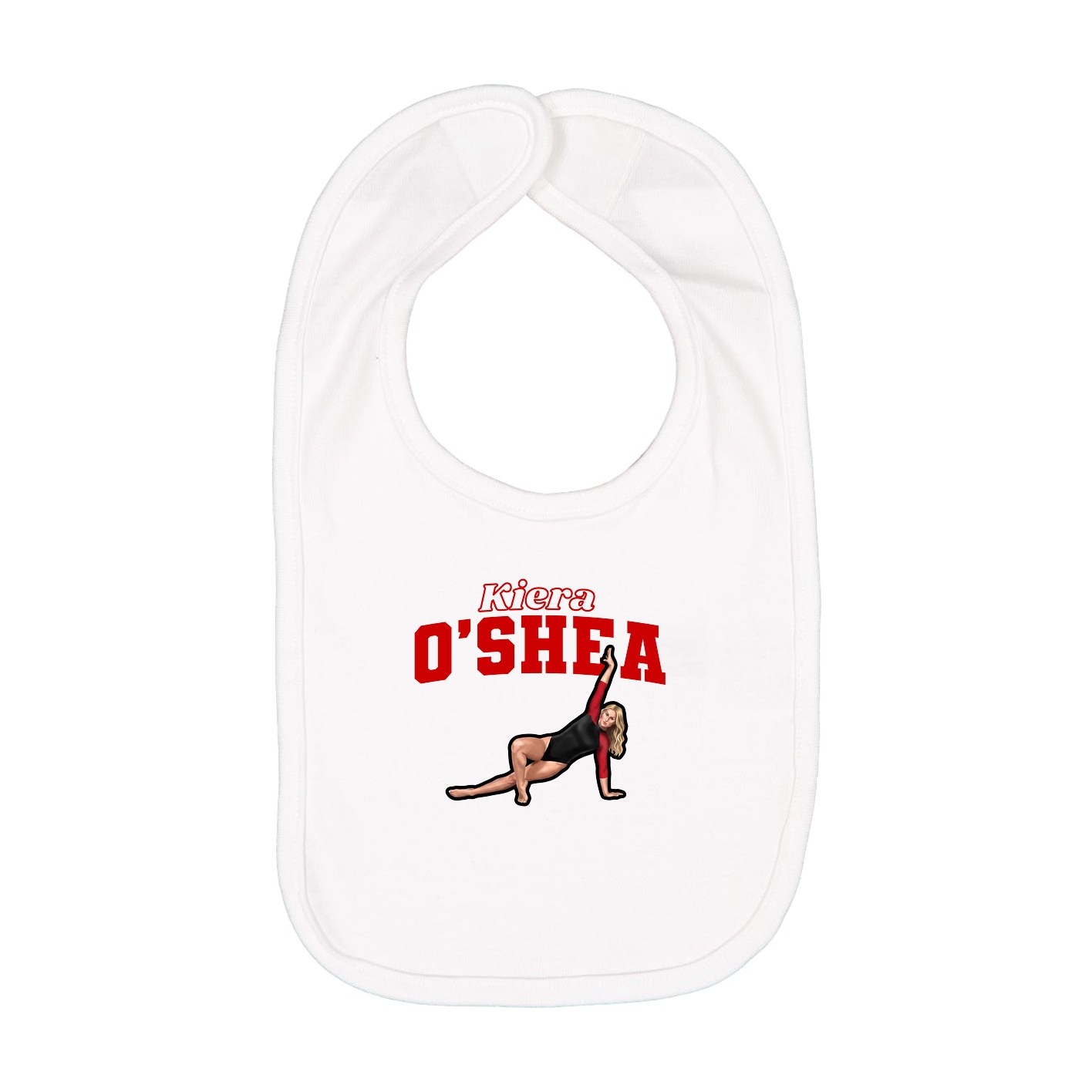 Infant Bib — Name Arch in White