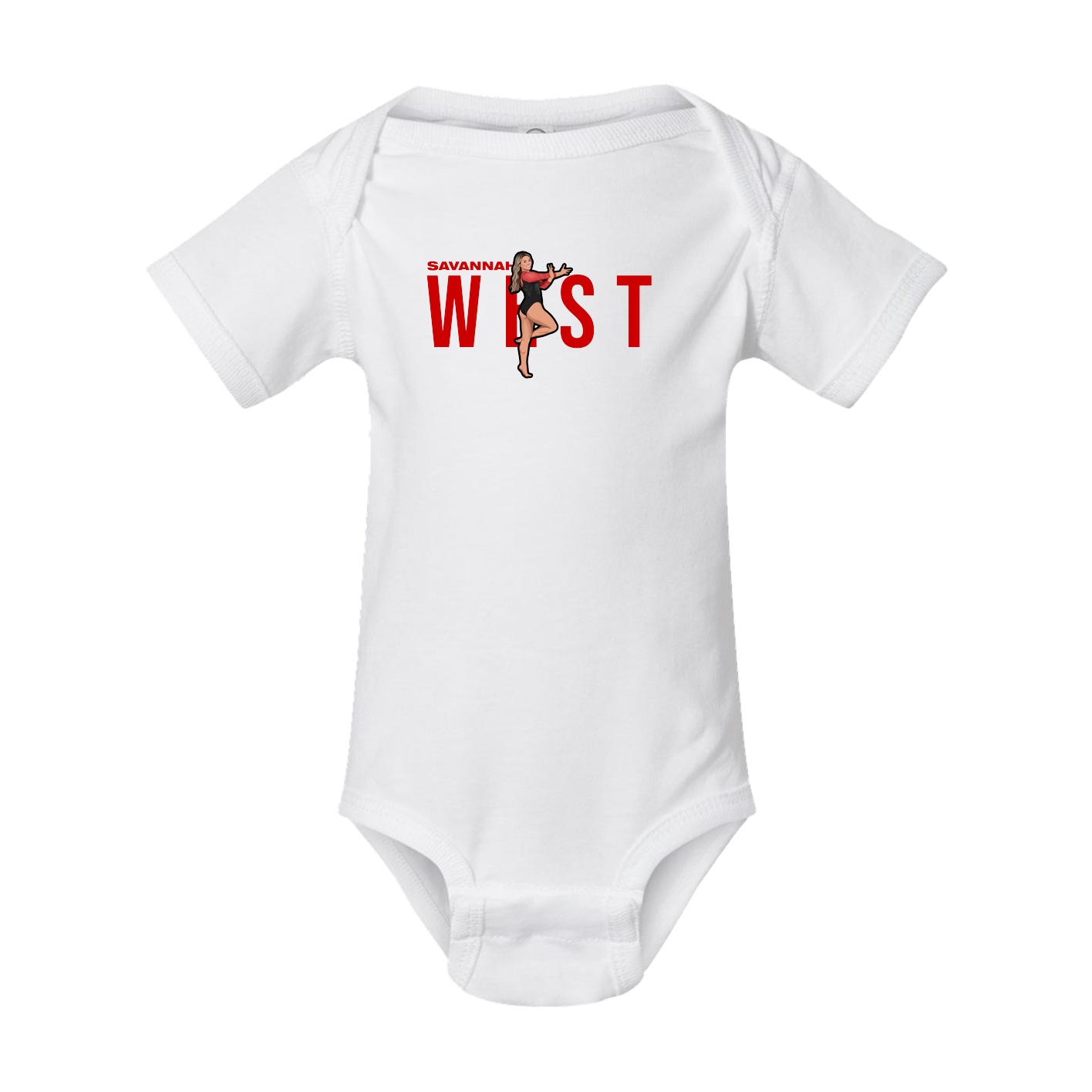 Baby Onesie — Player Name in White