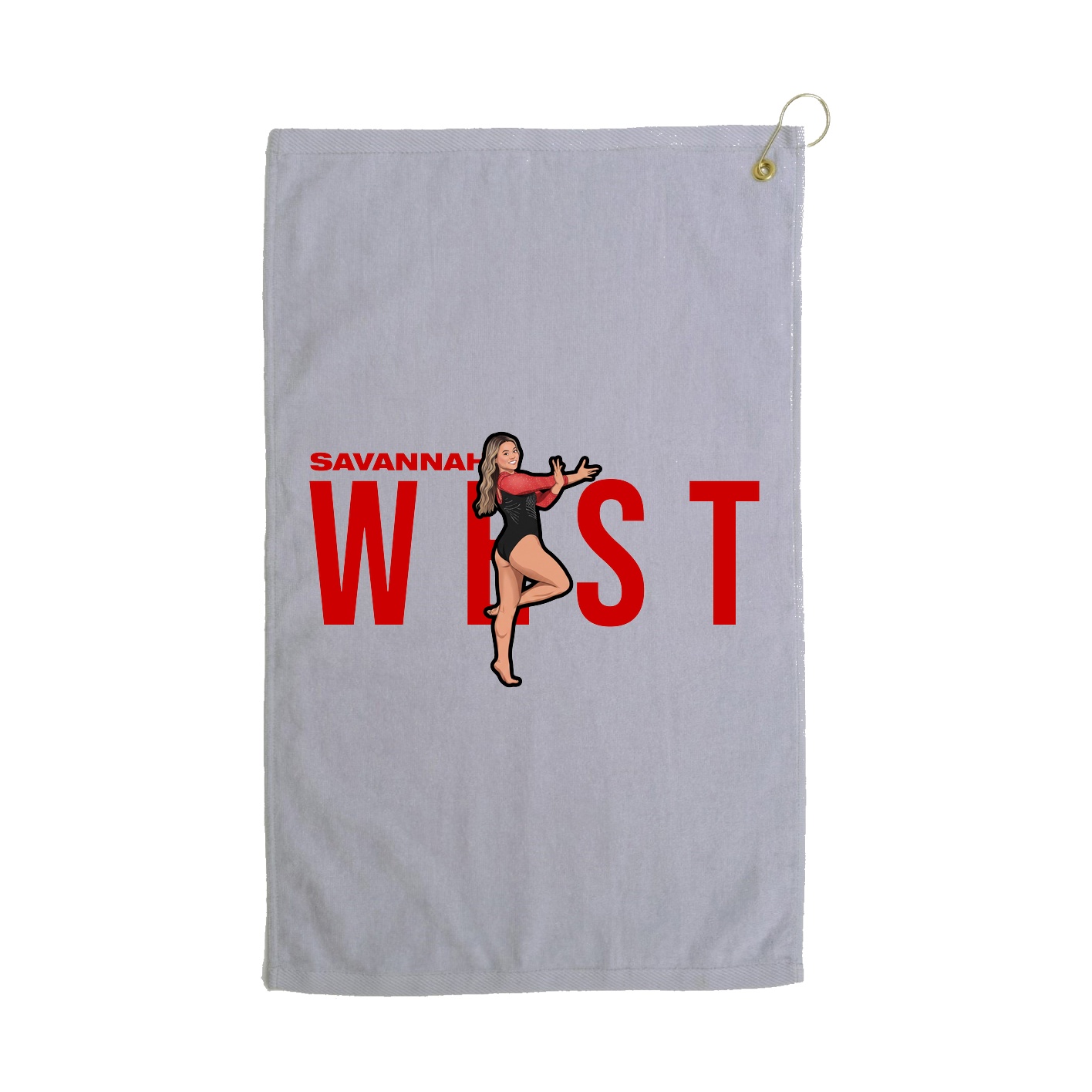 Golf Towel — Player Name in Grey
