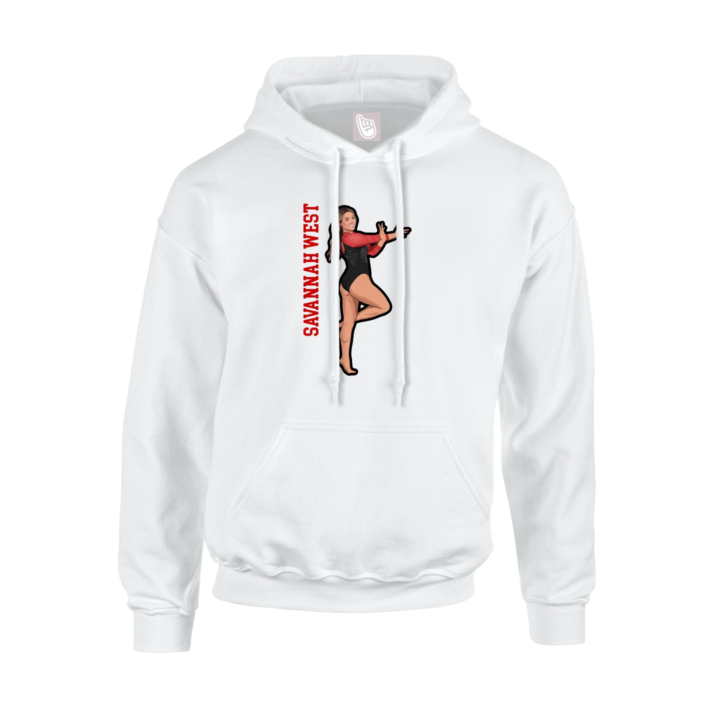 Hoodie — Name Vertical in White