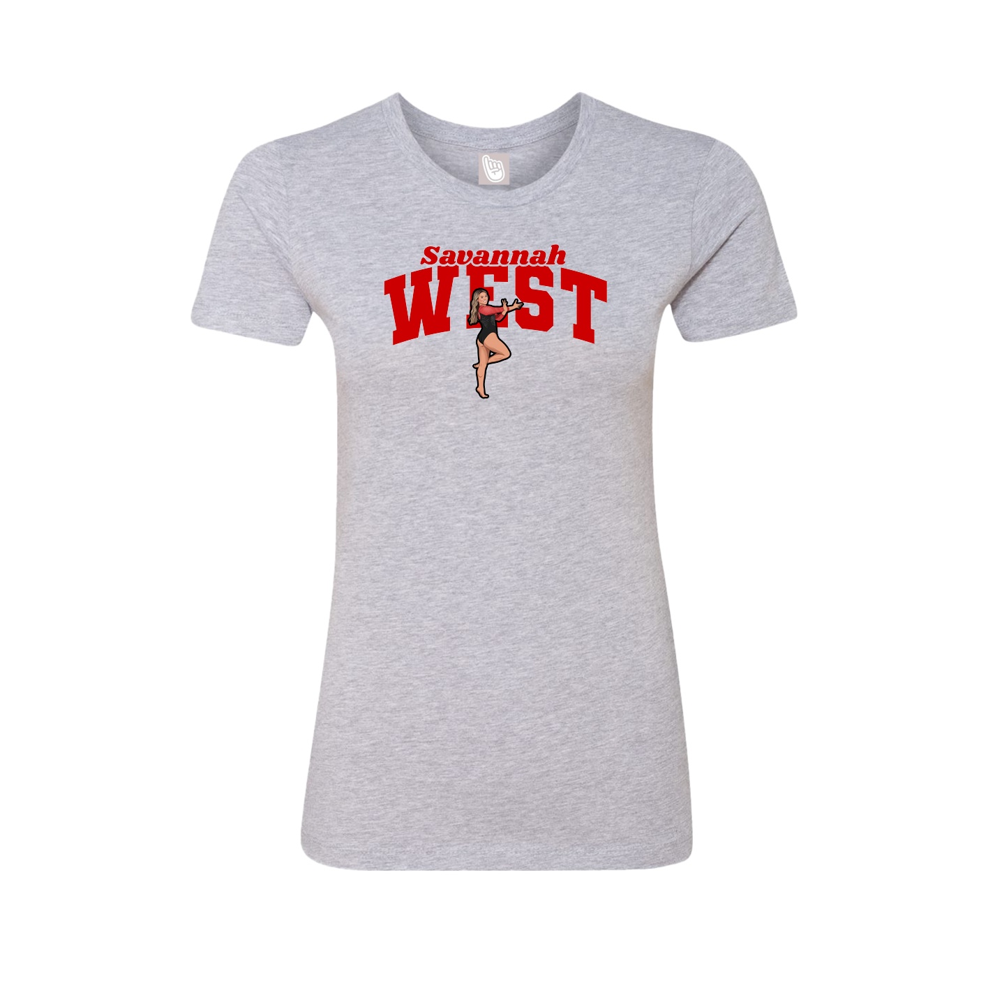 Fitted Women's Tee — Signature Arch in Grey