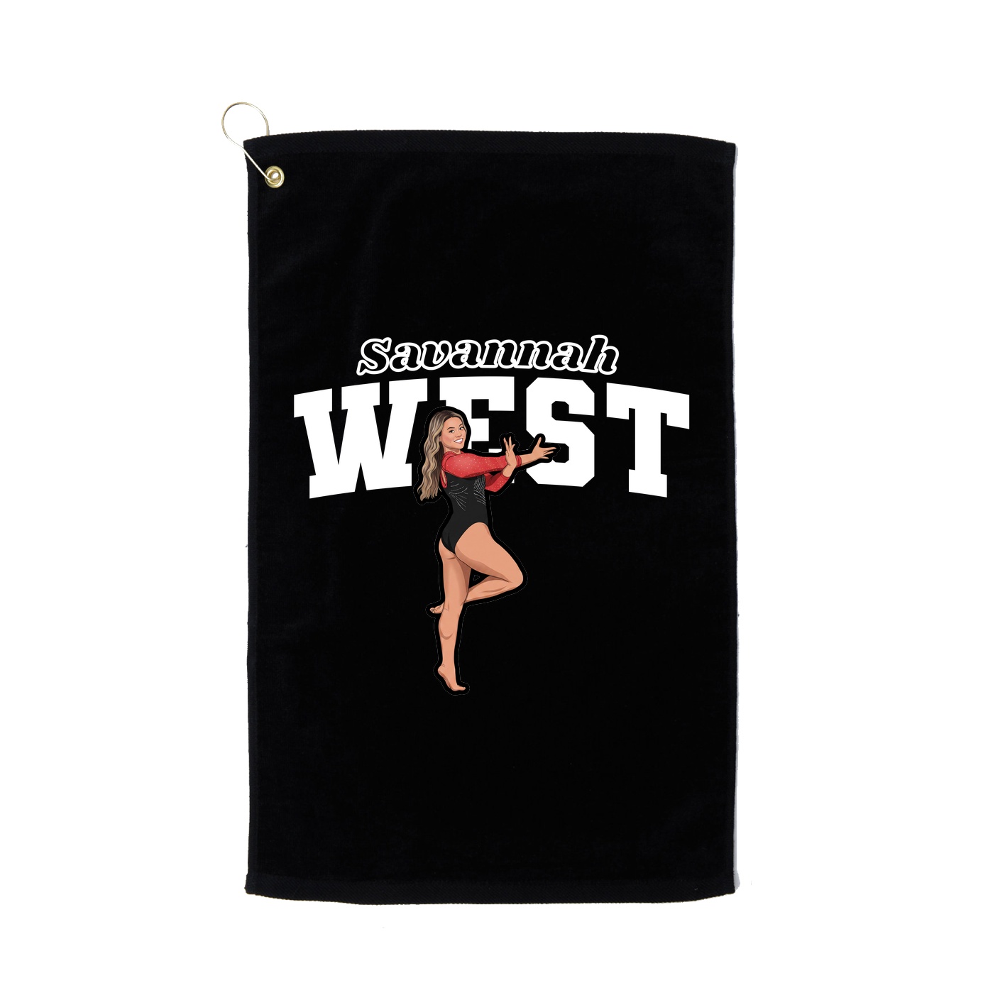Golf Towel — Name Arch in Black