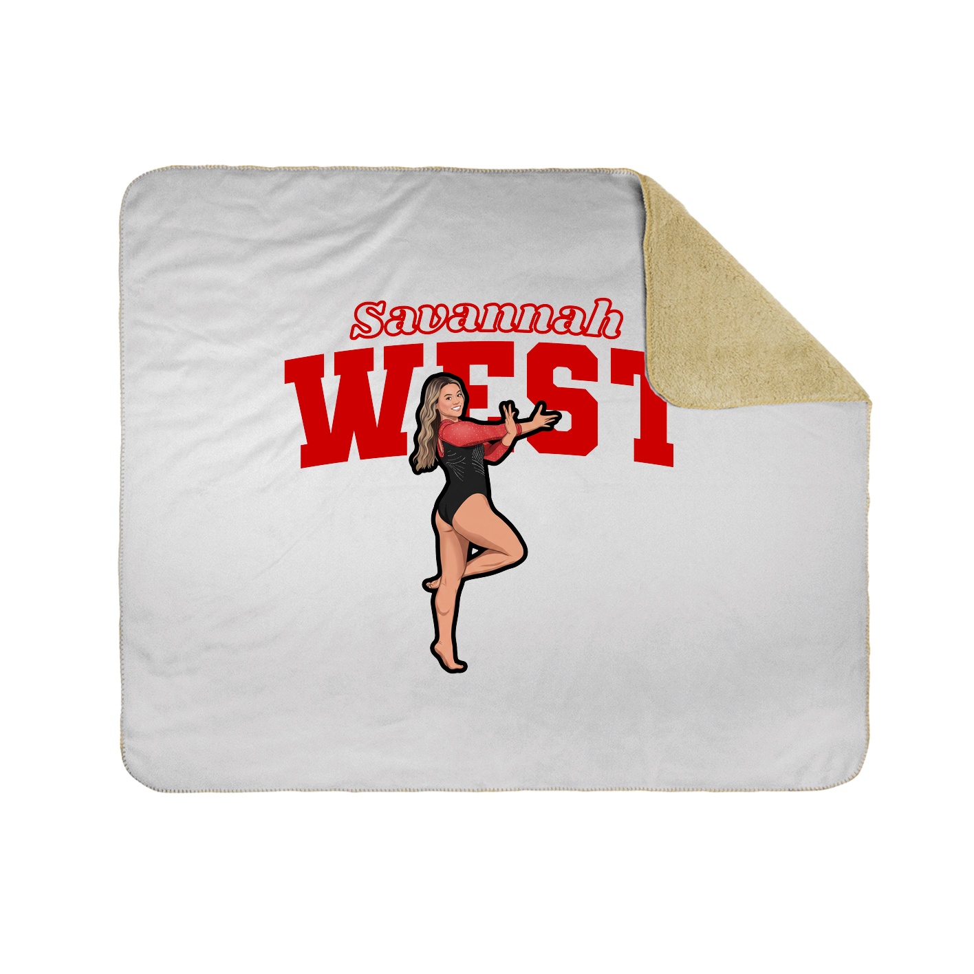 Throw Blanket — Name Arch in White