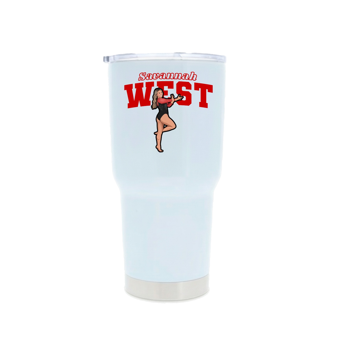 30oz Stainless Steel Tumbler — Name Arch in White