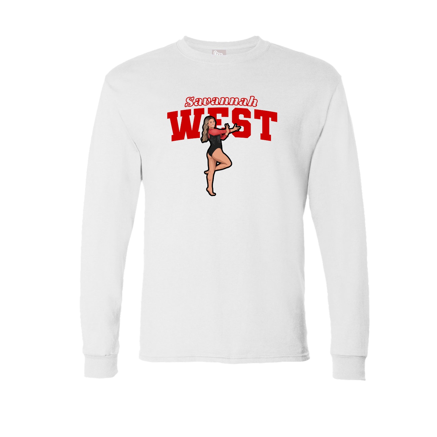 Long Sleeve Tee — Name Arch in White